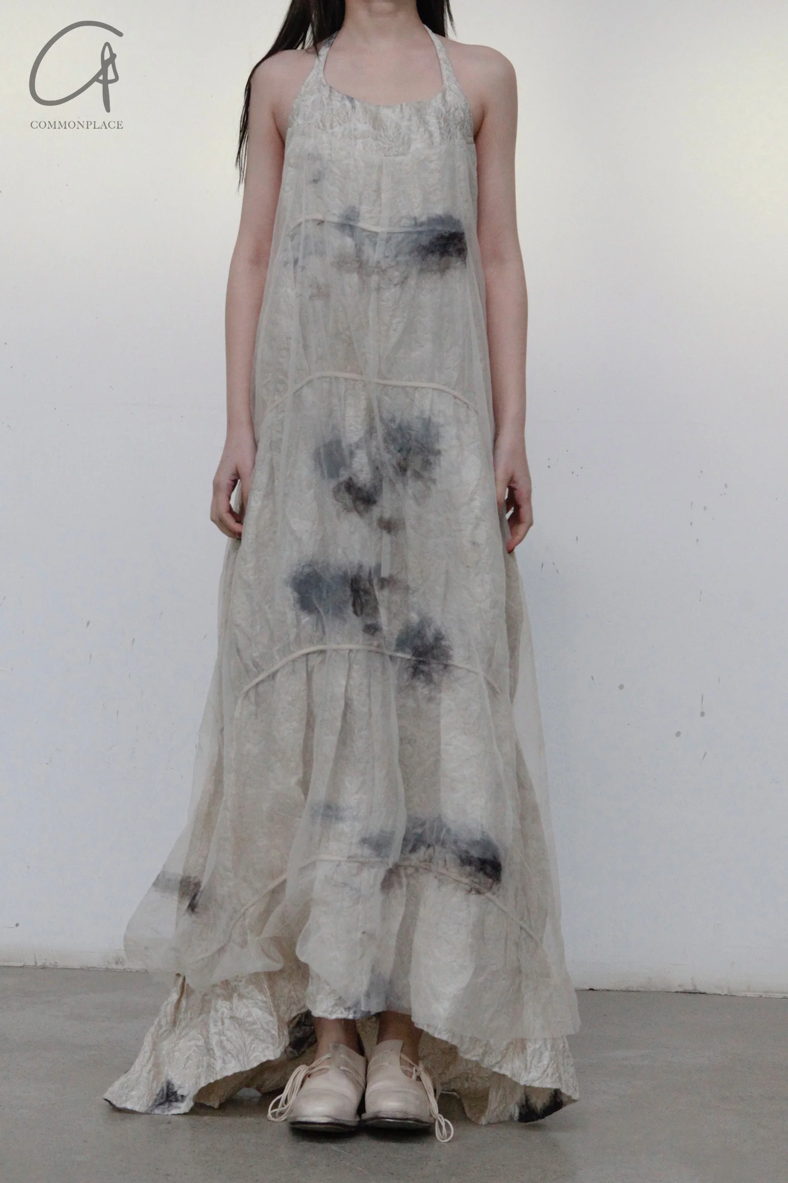 Mutedance 23 Spring/Summer Double-layer halter neck floral dress MD-MD23SS62-LUO Nude 62 PM59 - Image 3