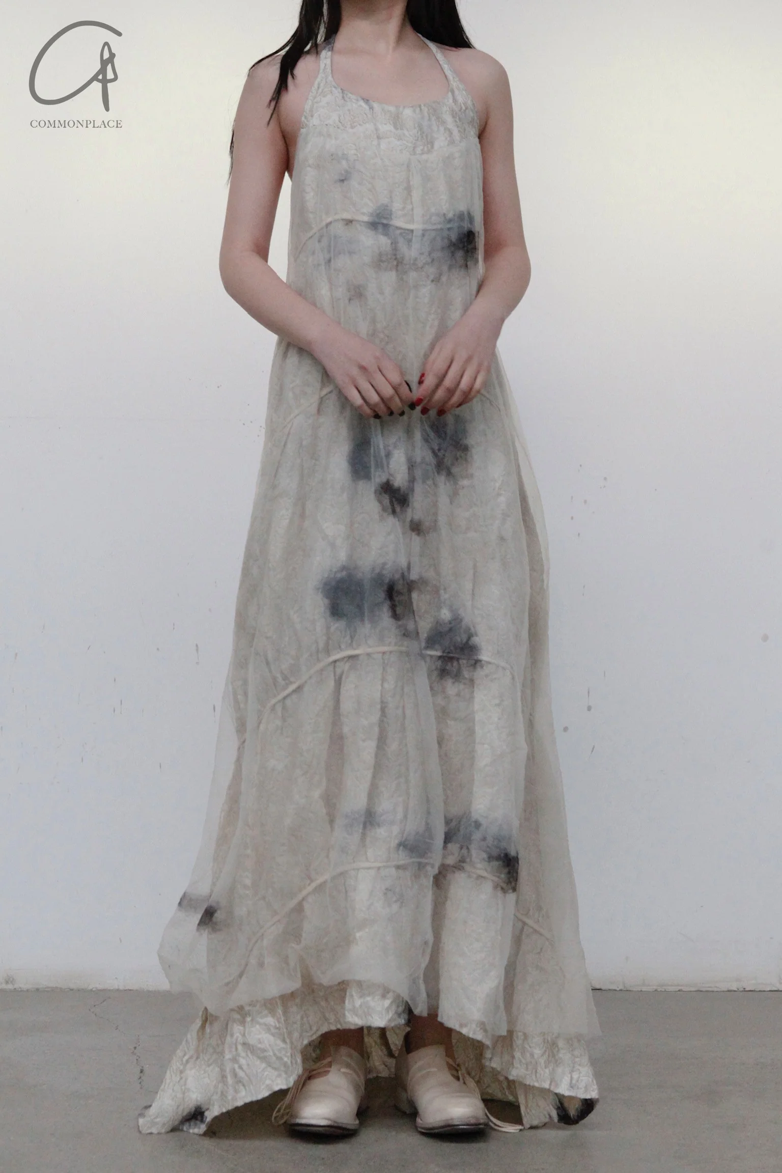 Mutedance 23 Spring/Summer Double-layer halter neck floral dress MD-MD23SS62-LUO Nude 62 PM59 - Image 4