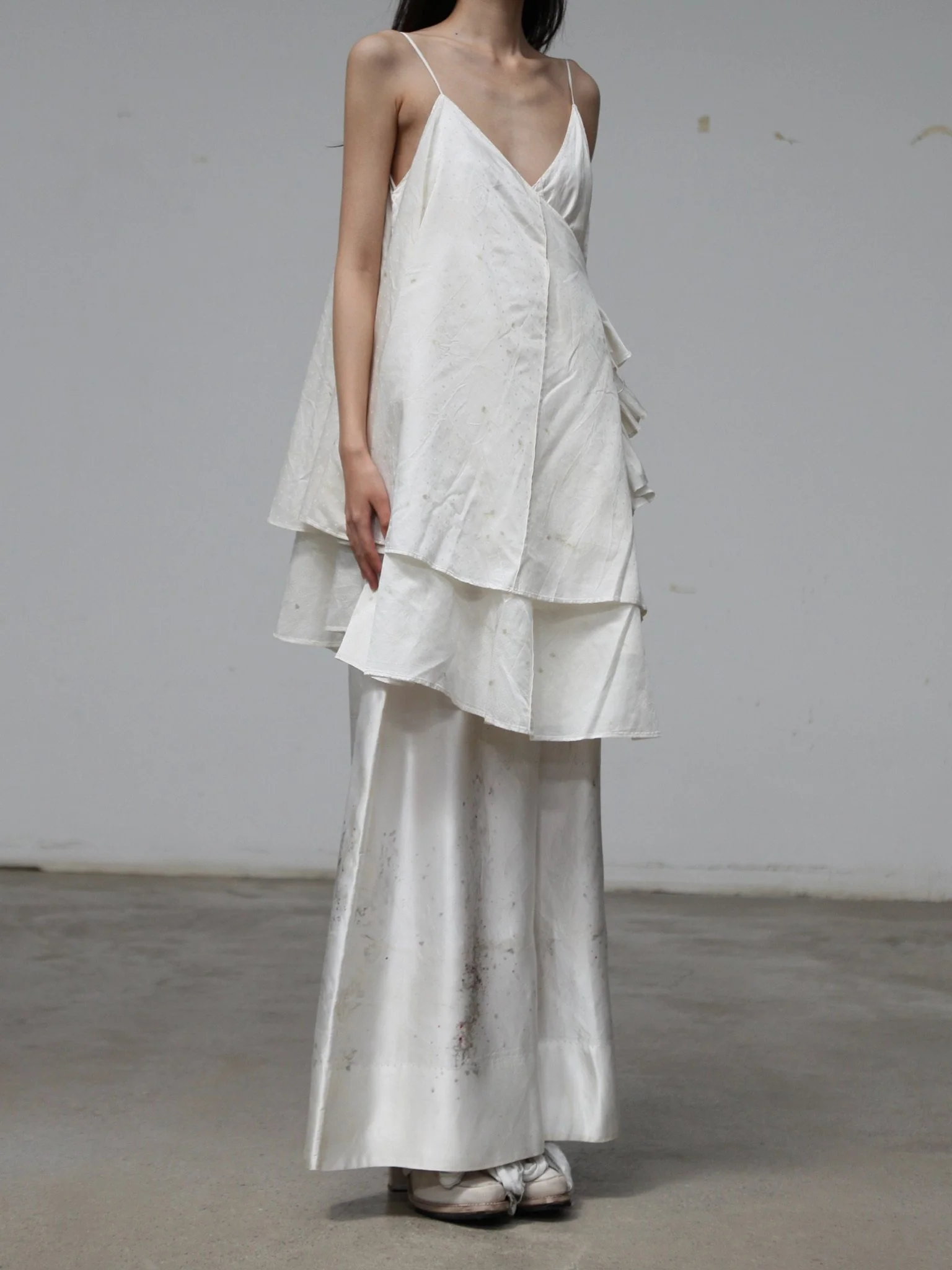 Mutedance Spring/Summer 2026 Elastic Ruffled Lace Waist Casual Pants, Plant Dye MD-MD26SS128 - Image 13