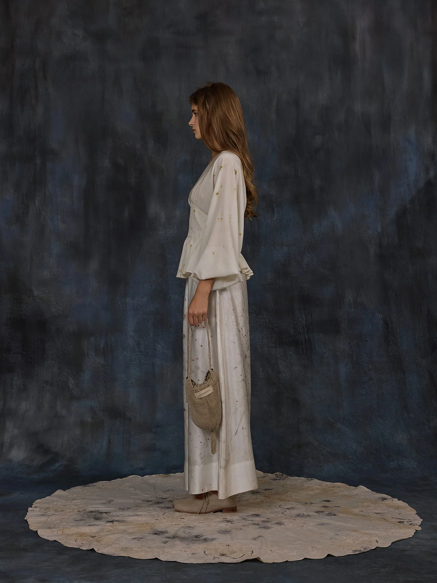 Mutedance Spring/Summer 2026 Elasticated Ruffled Lace Waist Casual Pants, Plant Dye MD-MD26SS128 (MD-MD26SS127) - Image 3