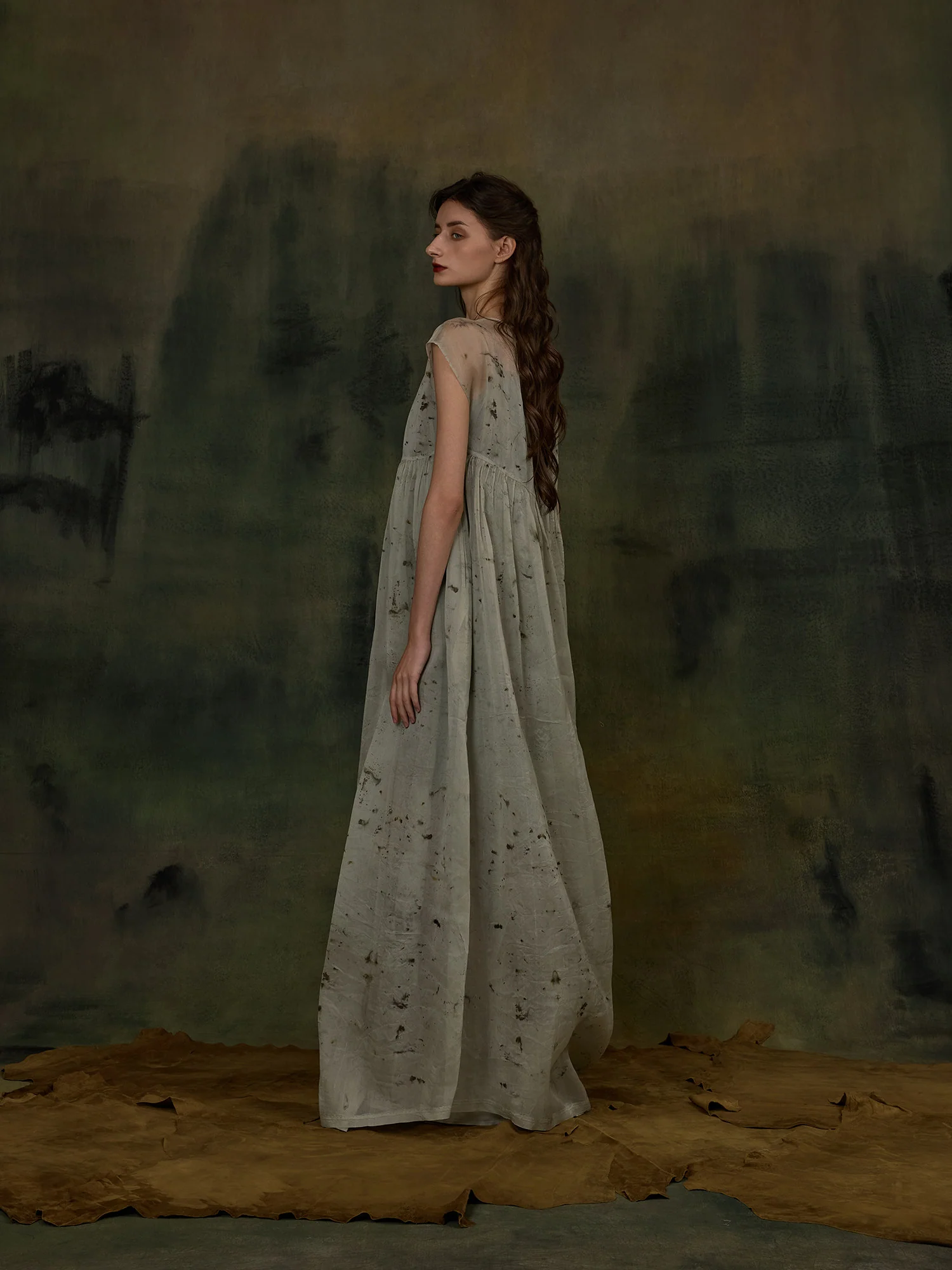 Mutedance Spring/Summer 2026 Floral Dye Loose-fitting Long Spaghetti Strap Dress MD-MD26SS43 (MD-MD26SS41) - Image 3