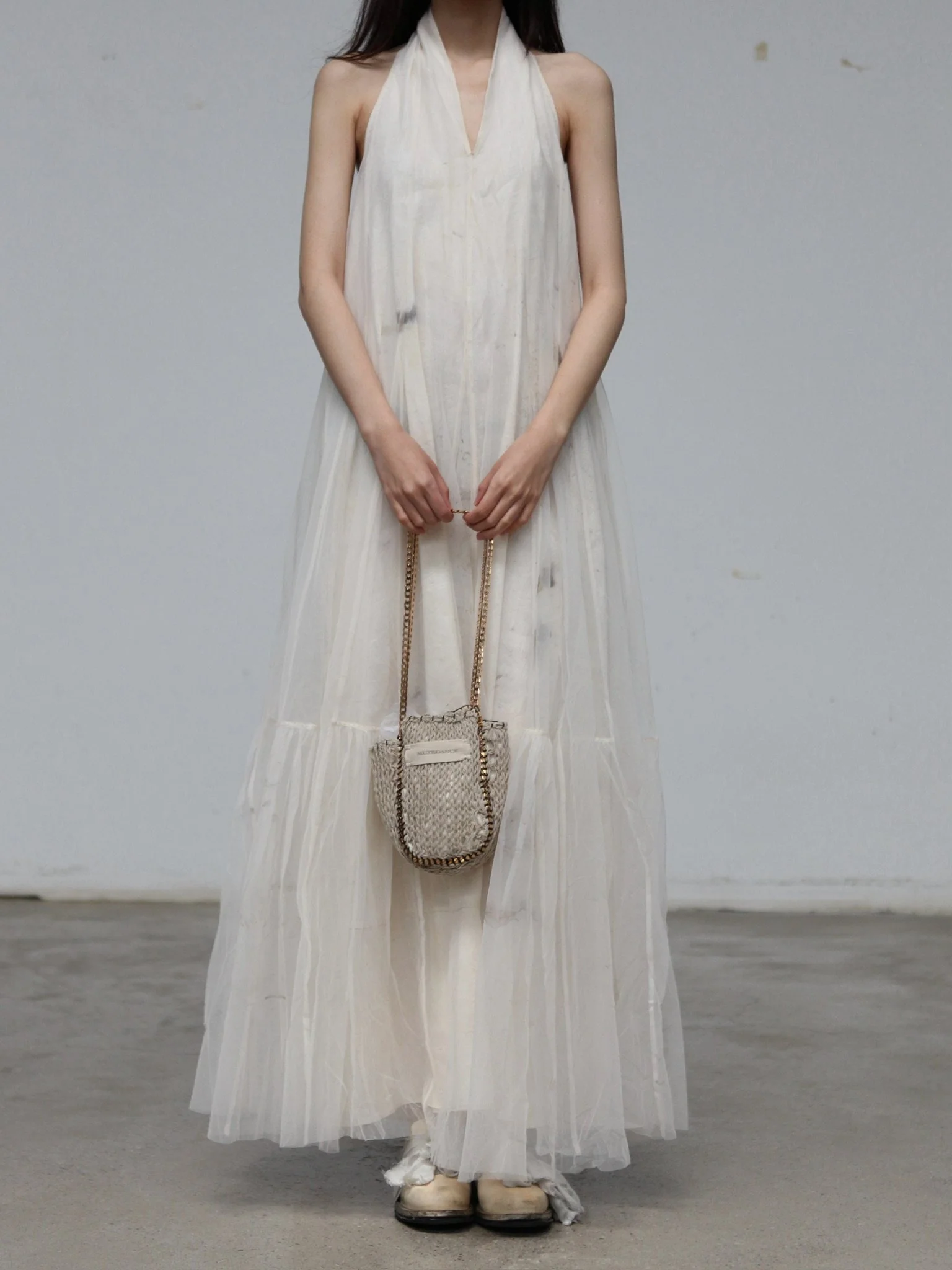 Mutedance Spring/Summer 2026 Floral Dyed Silk Long Dress MD-MD26SS22 - Image 4