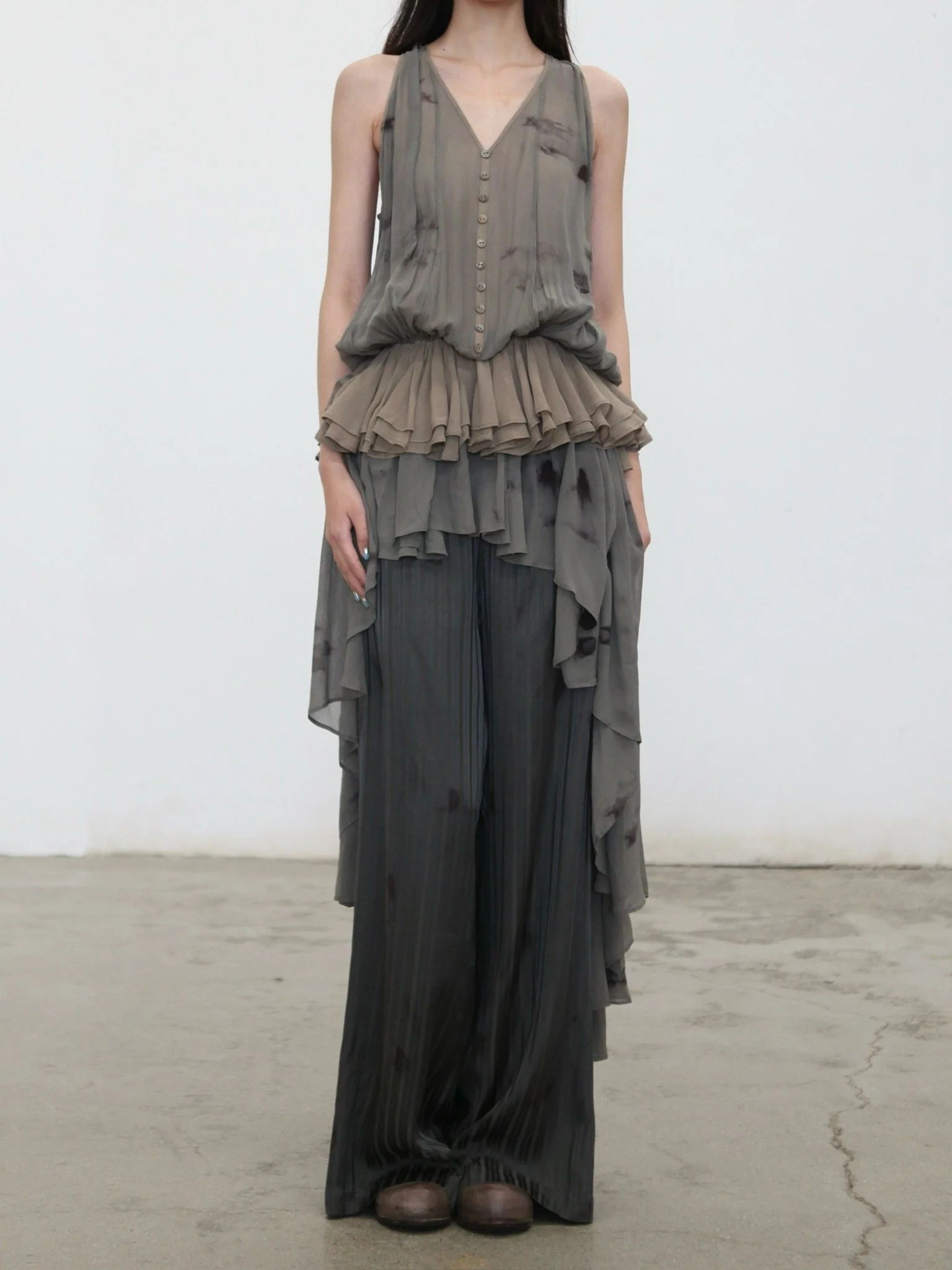 Mutedance Spring/Summer 2026 Lace-up Top/Shirt (Shorter in the front, longer in the back) MD-MD26SS70 (MD-MD26SS69) - Image 4
