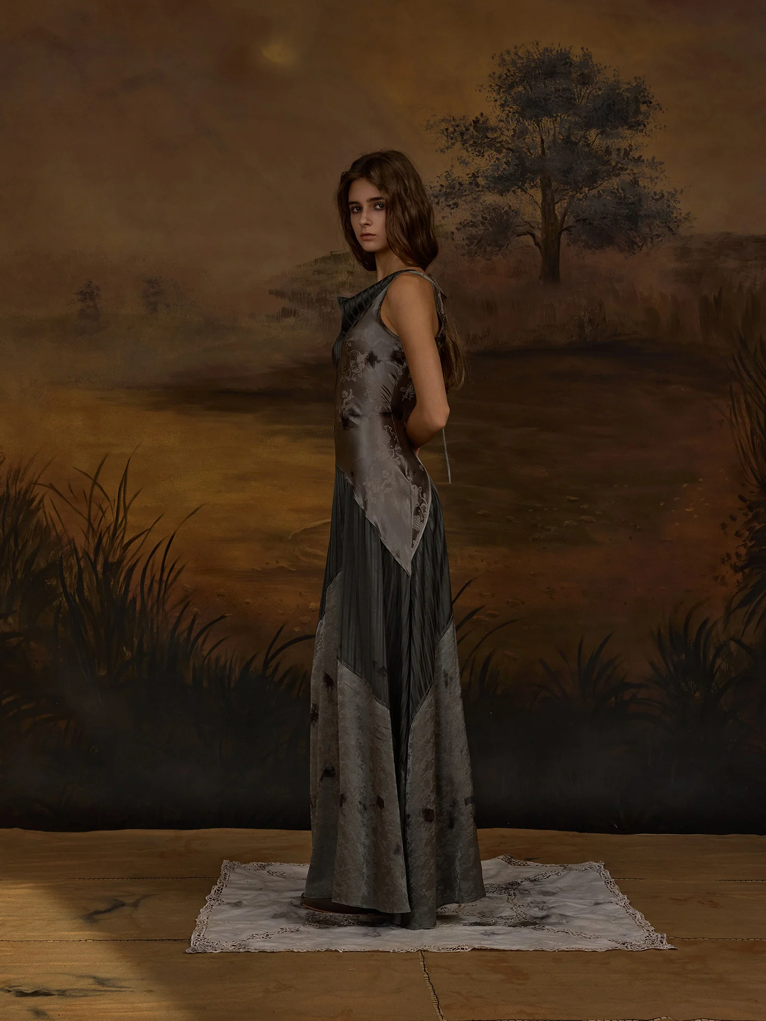 Mutedance Spring/Summer 2026 Patchwork Ruffled Neckline Fitted Waist Dress MD-MD26SS106 - Image 10
