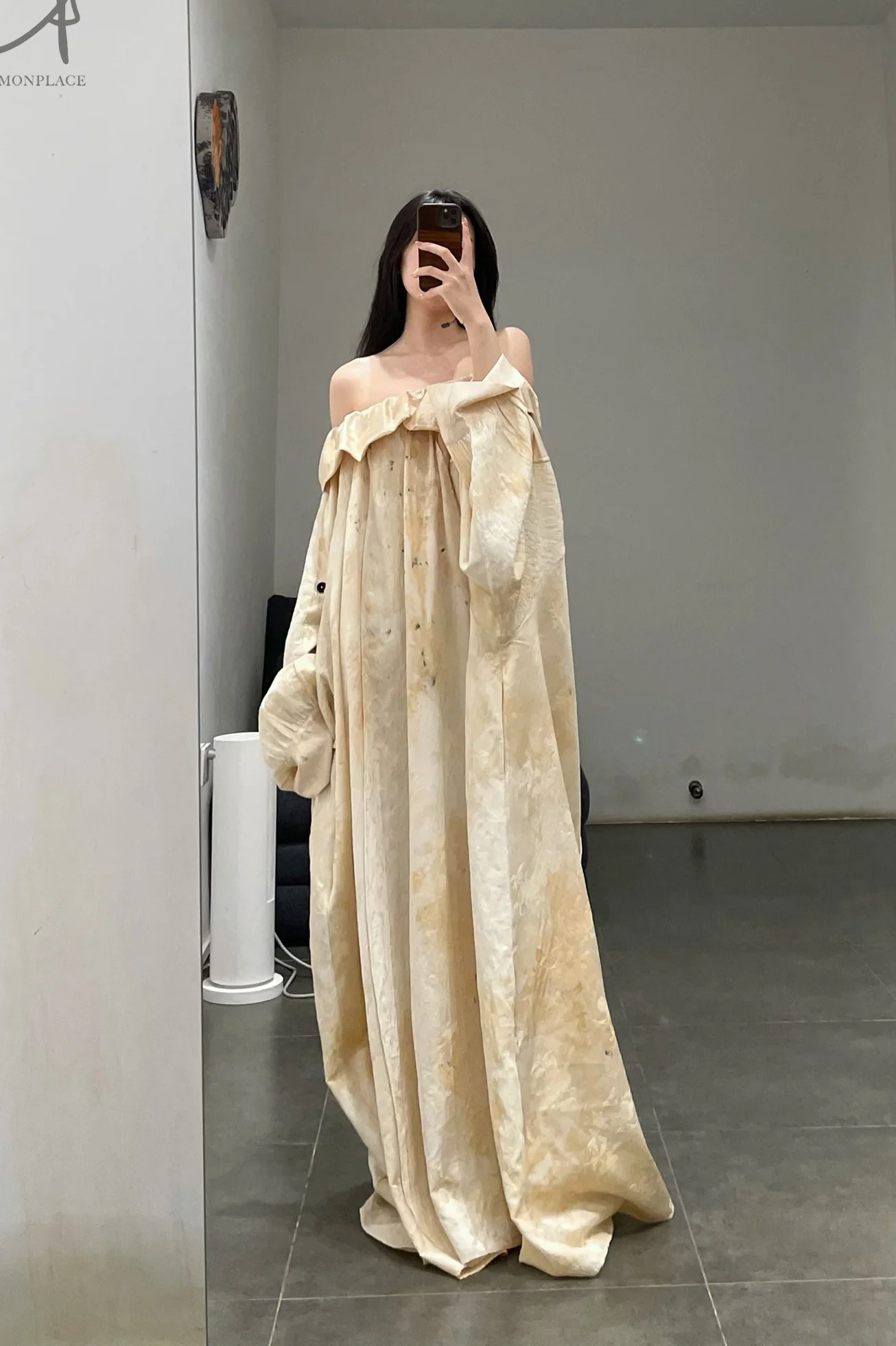 Mutedance 24 Spring/Summer Wide Shoulder Dress Series Silk MD-MD24SS46-LUO Nude PM116 - Image 13
