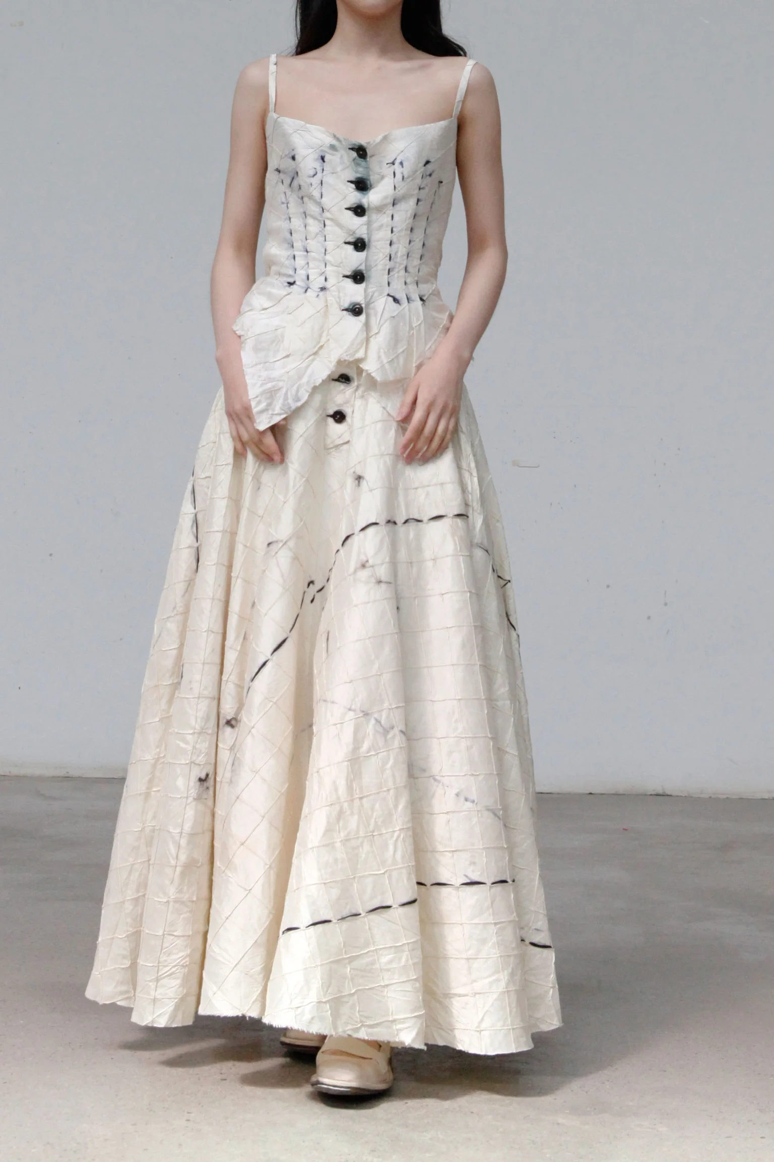 MUTEDANCE Wide Waist Silk Swing Skirt MD22SS54 Naked - Image 5