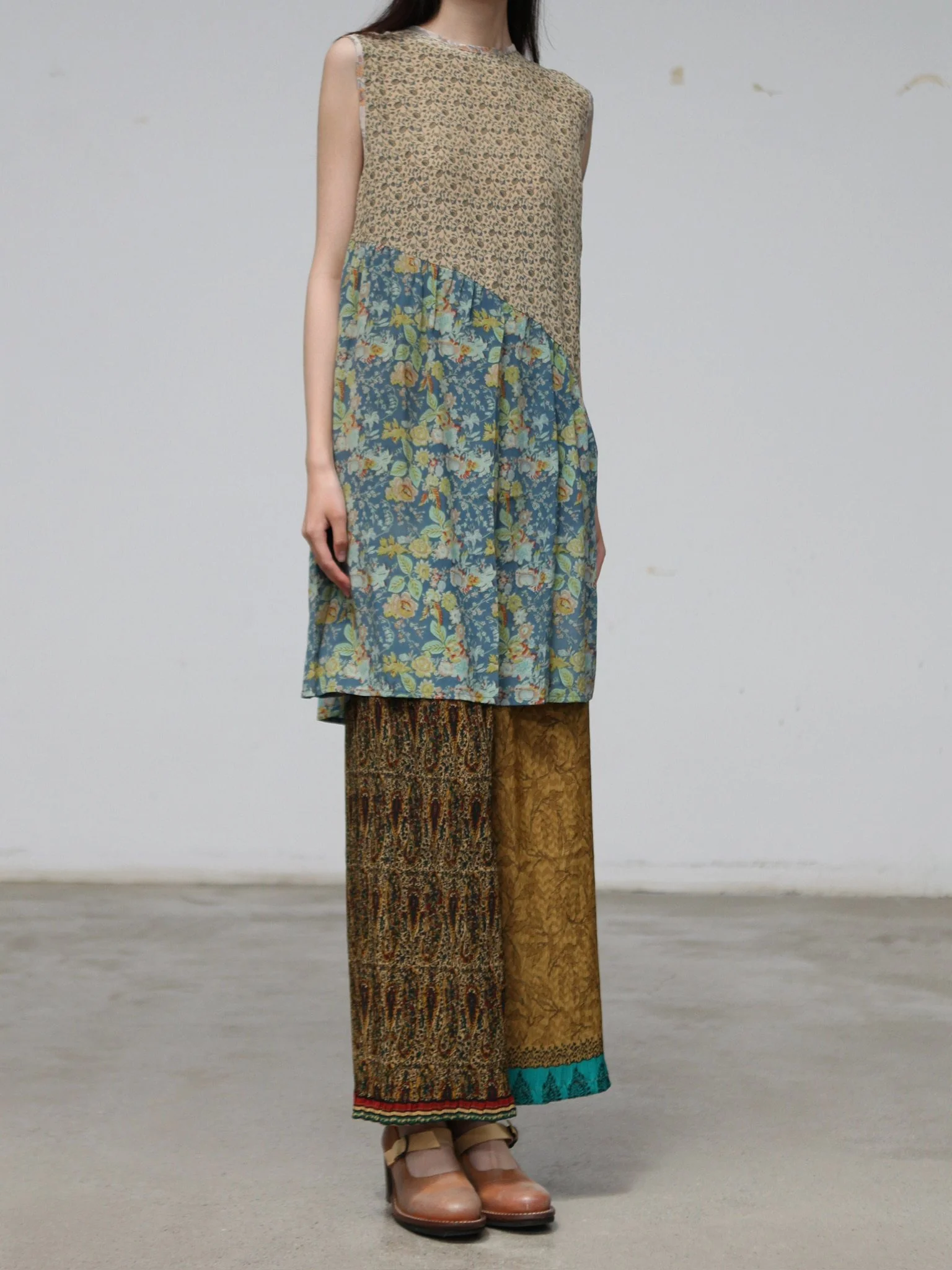 NAMAI Spring/Summer 2026 Anan Short Floral Patchwork Sleeveless Dress, Comfortable and Skin-Friendly, Recycled Cotton NM-NABB001-1 - Image 2