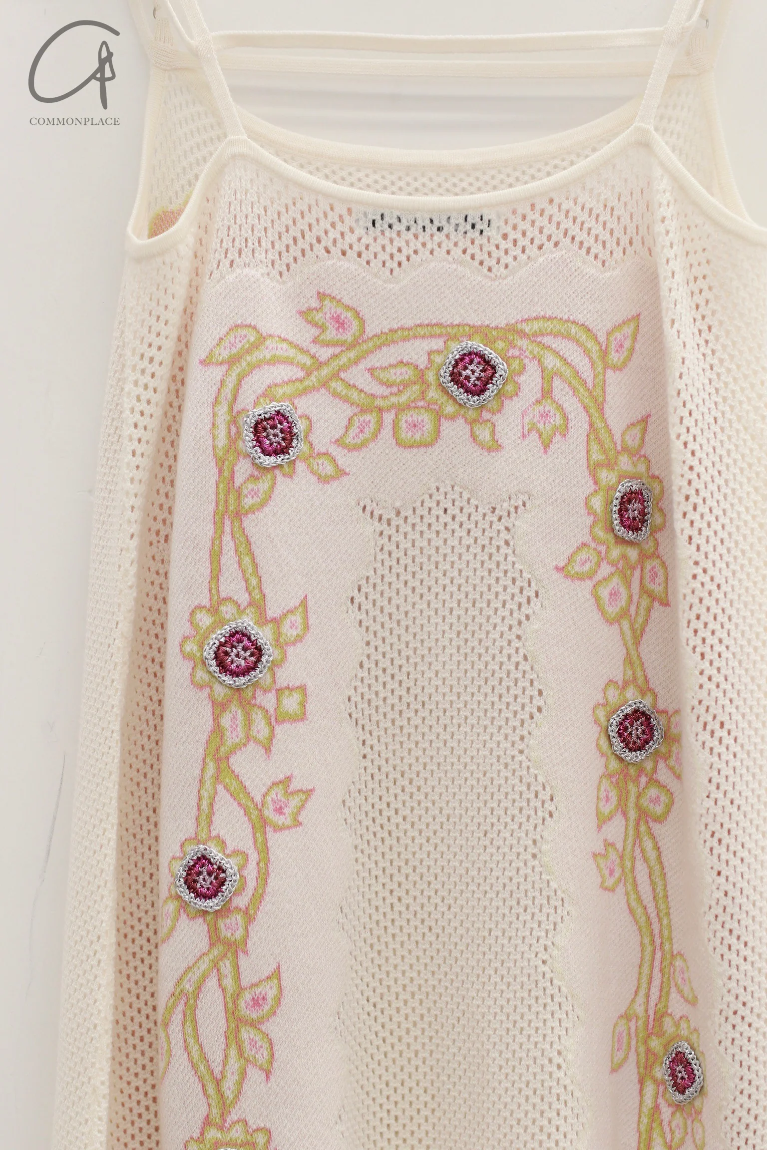 NAN KNITS 24 spring and summer gem jacquard suspender dress N24SSDR15 light yellow - Image 2