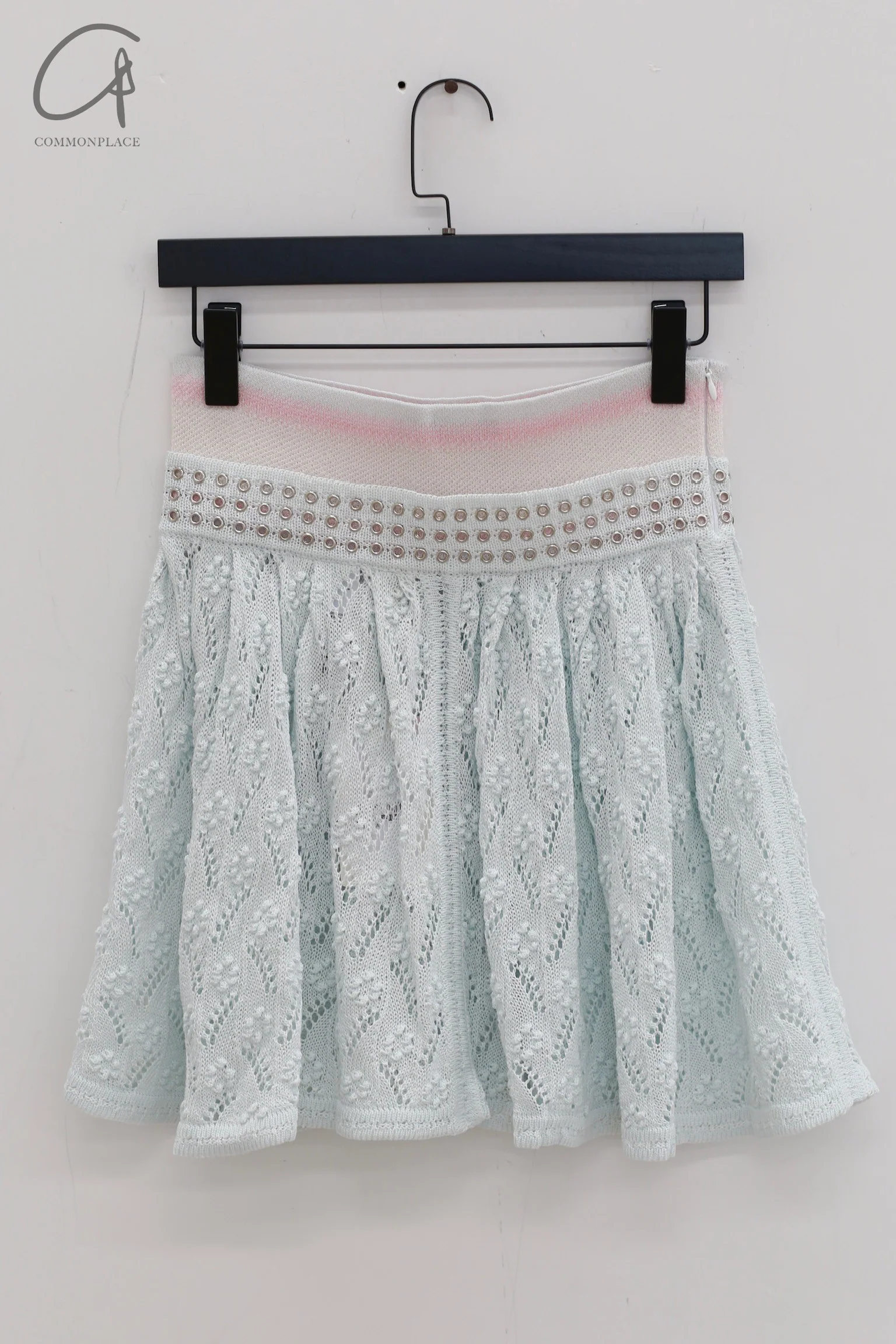 NAN KNITS 24 spring and summer gradient flower-shaped hollow skirt N24SSSK31 light blue - Image 4