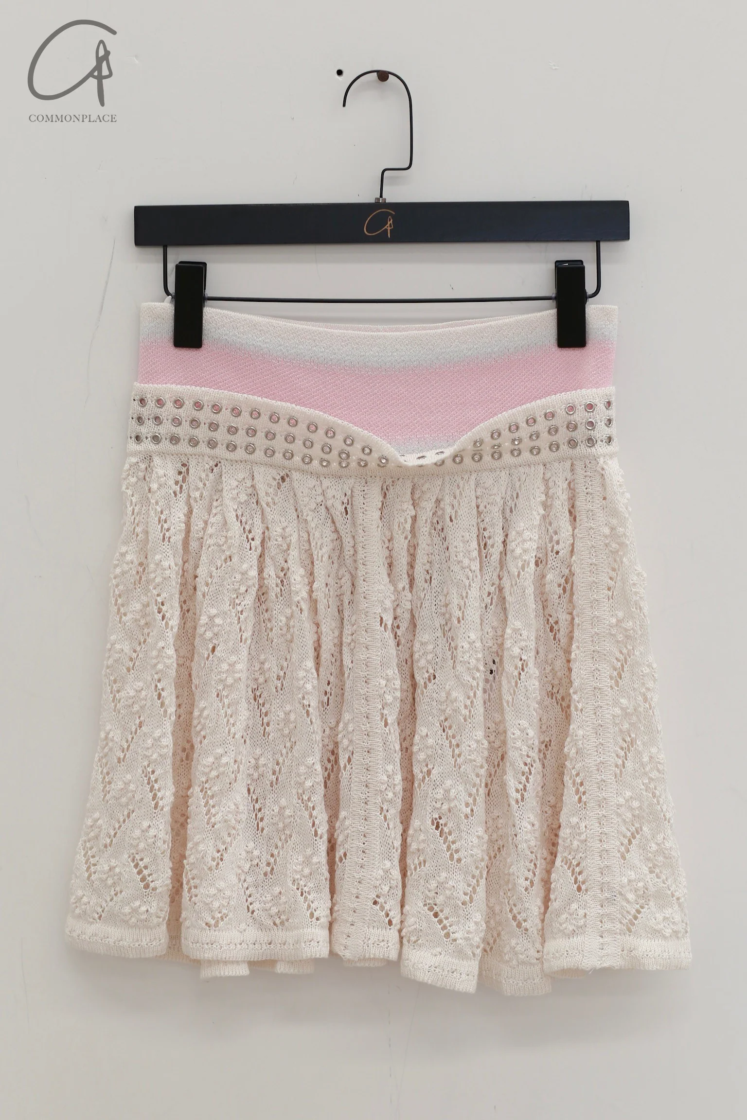 NAN KNITS 24 spring and summer gradient flower-shaped hollow skirt N24SSSK31 off-white