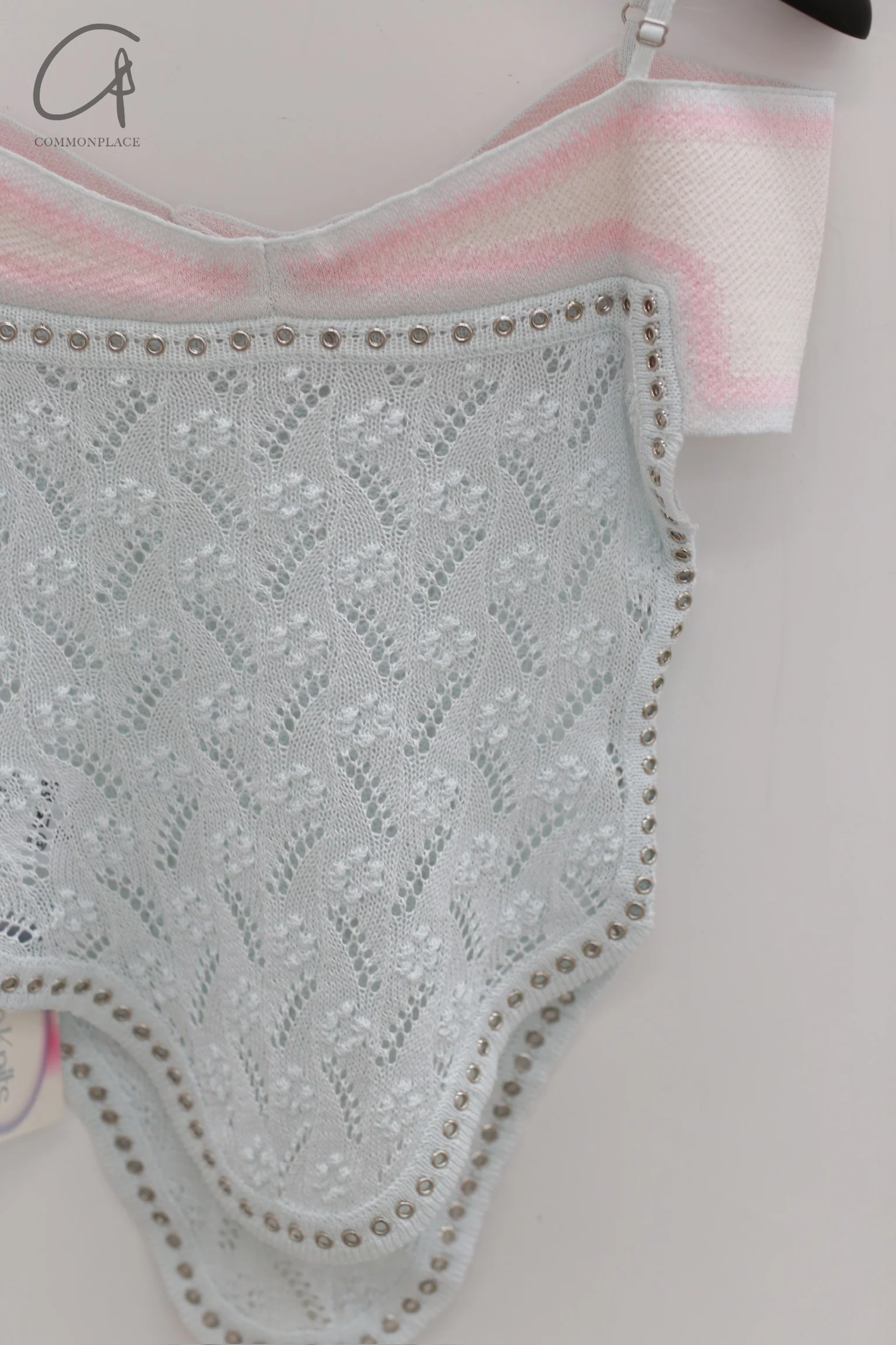 NAN KNITS 24 Spring and Summer Gradient Flower Shape Hollow Sling NAN-N24SSCAM17-QIANLAN Light Blue - Image 3