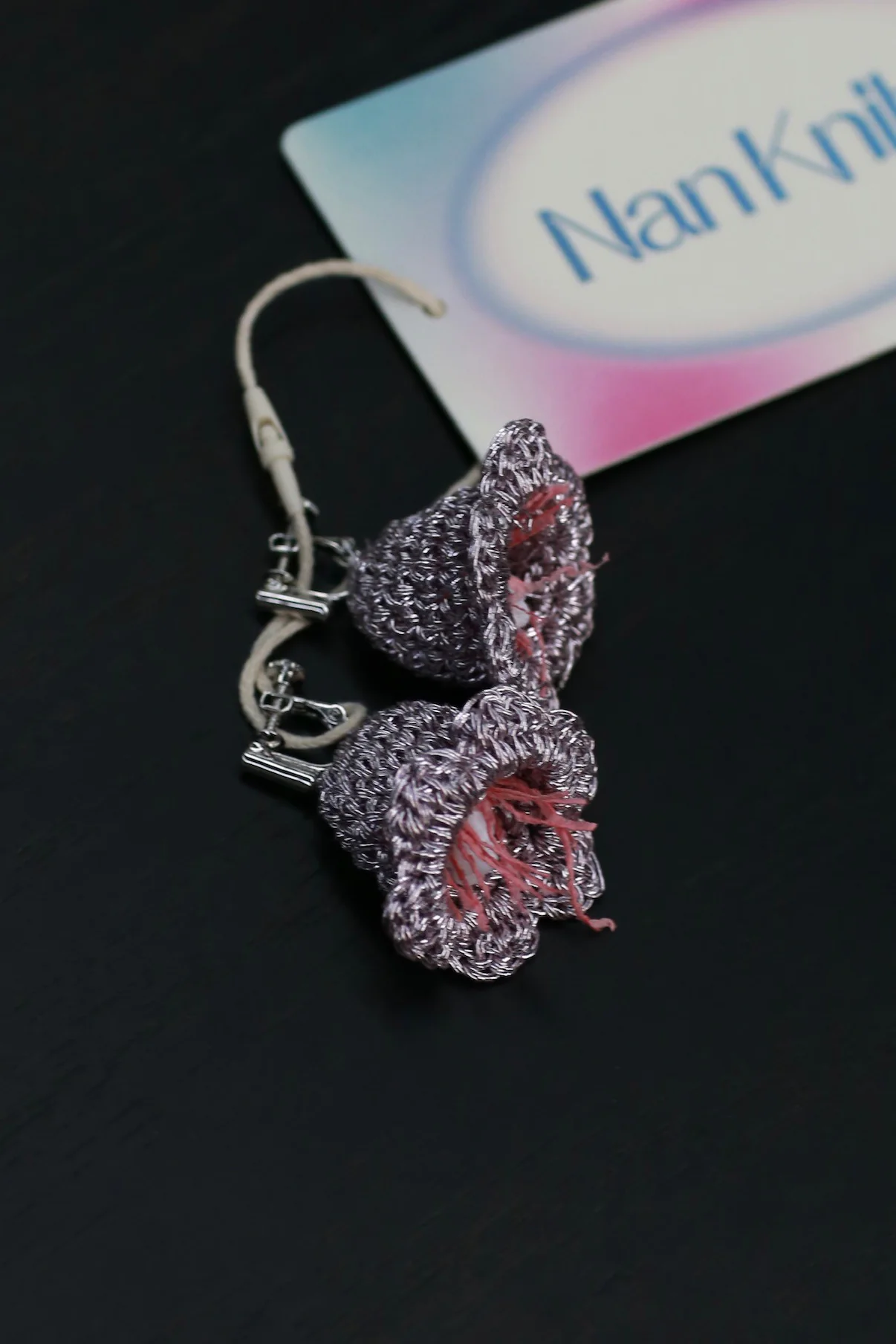 NAN KNITS 24 spring and summer lily of the valley earrings N24SSACC07 pink