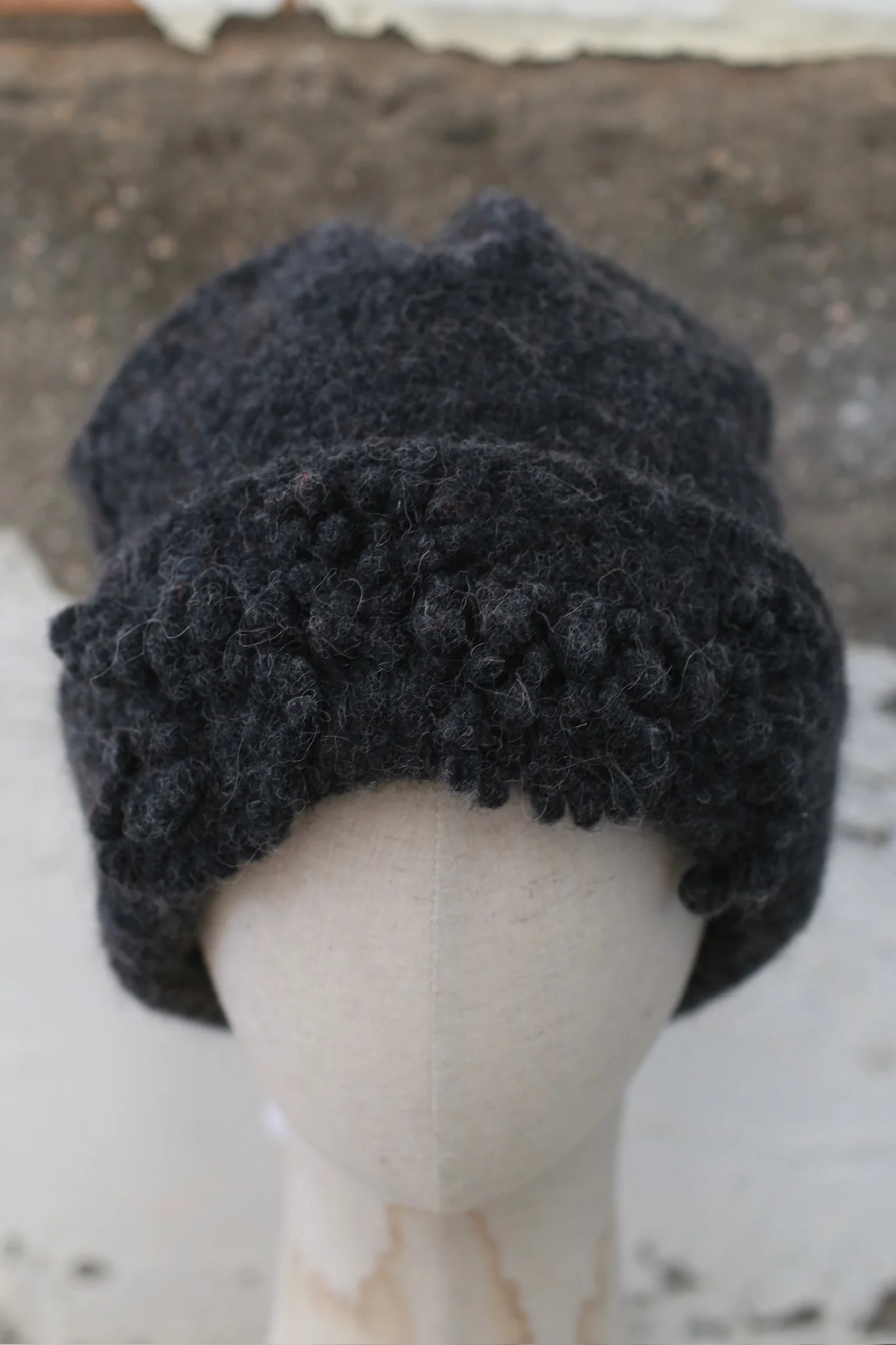 NAN KNITS 25 Autumn and Winter Three-dimensional Floral Beanie NAN-N25AWHAT01GRA-SHENHUI Dark Gray