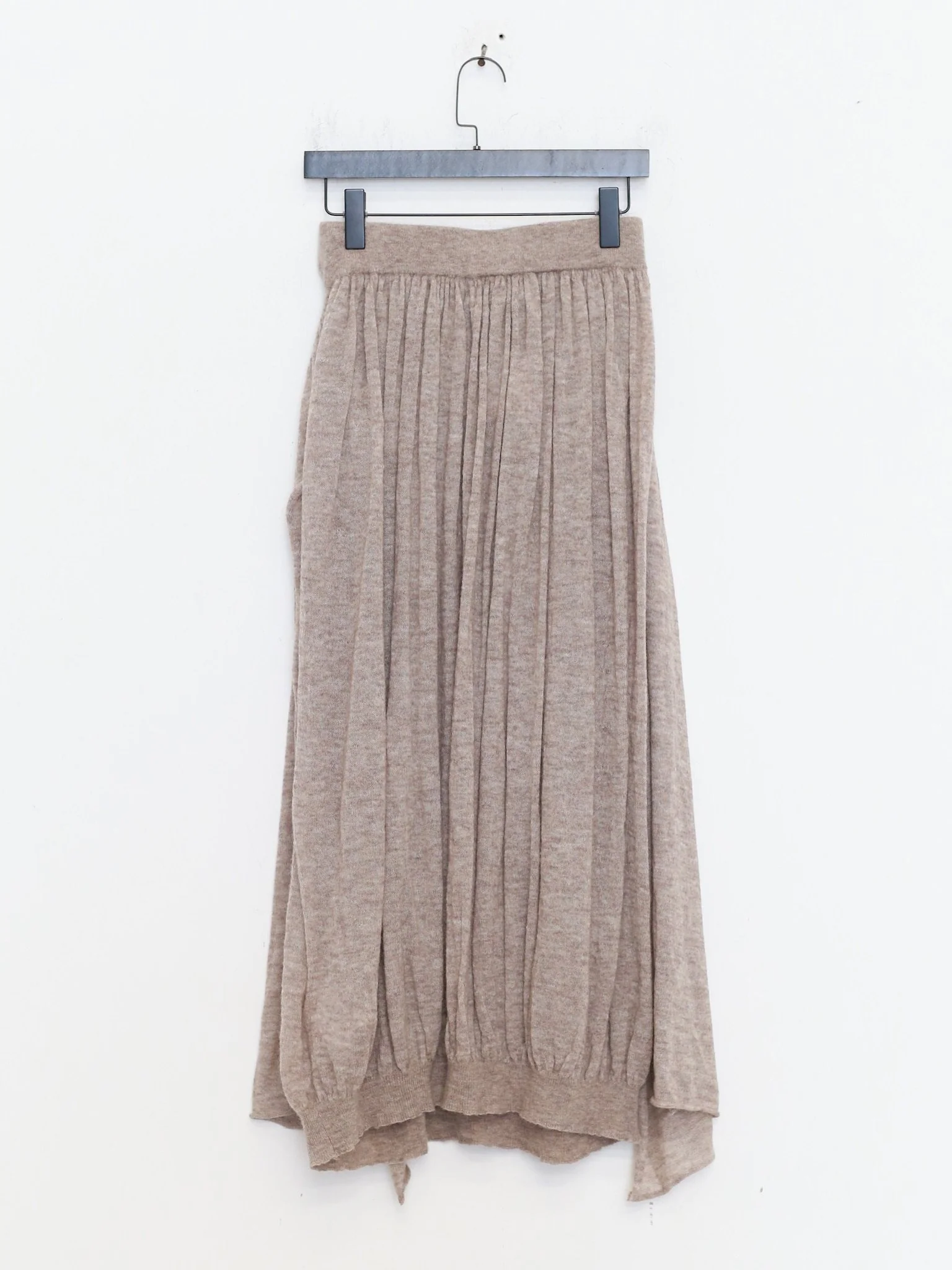 NAN KNITS 25 Autumn/Winter Ribbon Asymmetrical Neck Base Layer Top / Pleated Skirt NAN-N25AWSK12-KQ Khaki Skirt (N25AWBAS08BRO) - Image 4