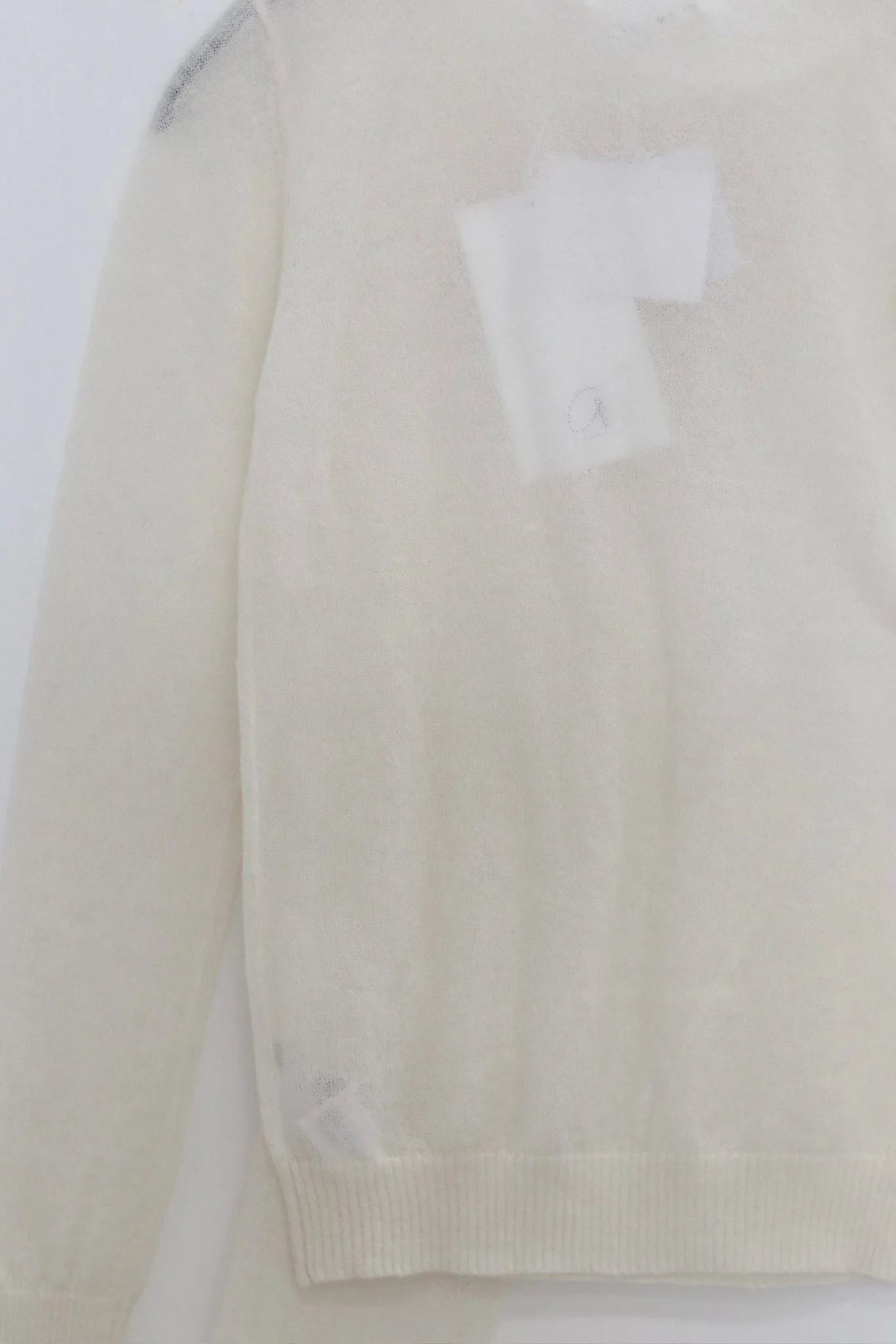 NAN KNITS 25 Fall/Winter Ribbon Asymmetrical Neck Base Layer Top/Pleated Skirt NAN-N25AWBAS08-BAI Top White (N25AWBAS08BRO) - Image 2