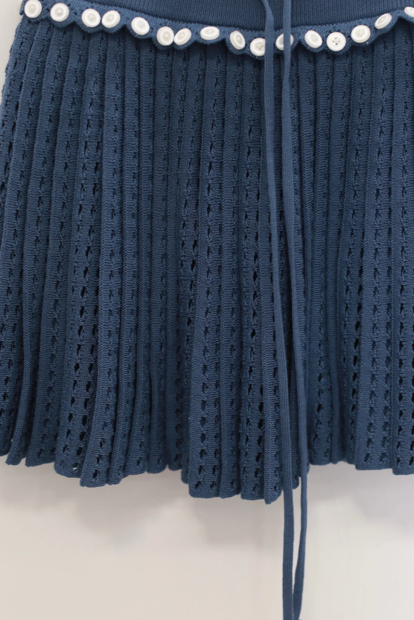 NAN KNITS 25 Spring/Summer Hollow Pleated Skirt NAN-N25SSSK13BLU-SL Dark Blue - Image 2