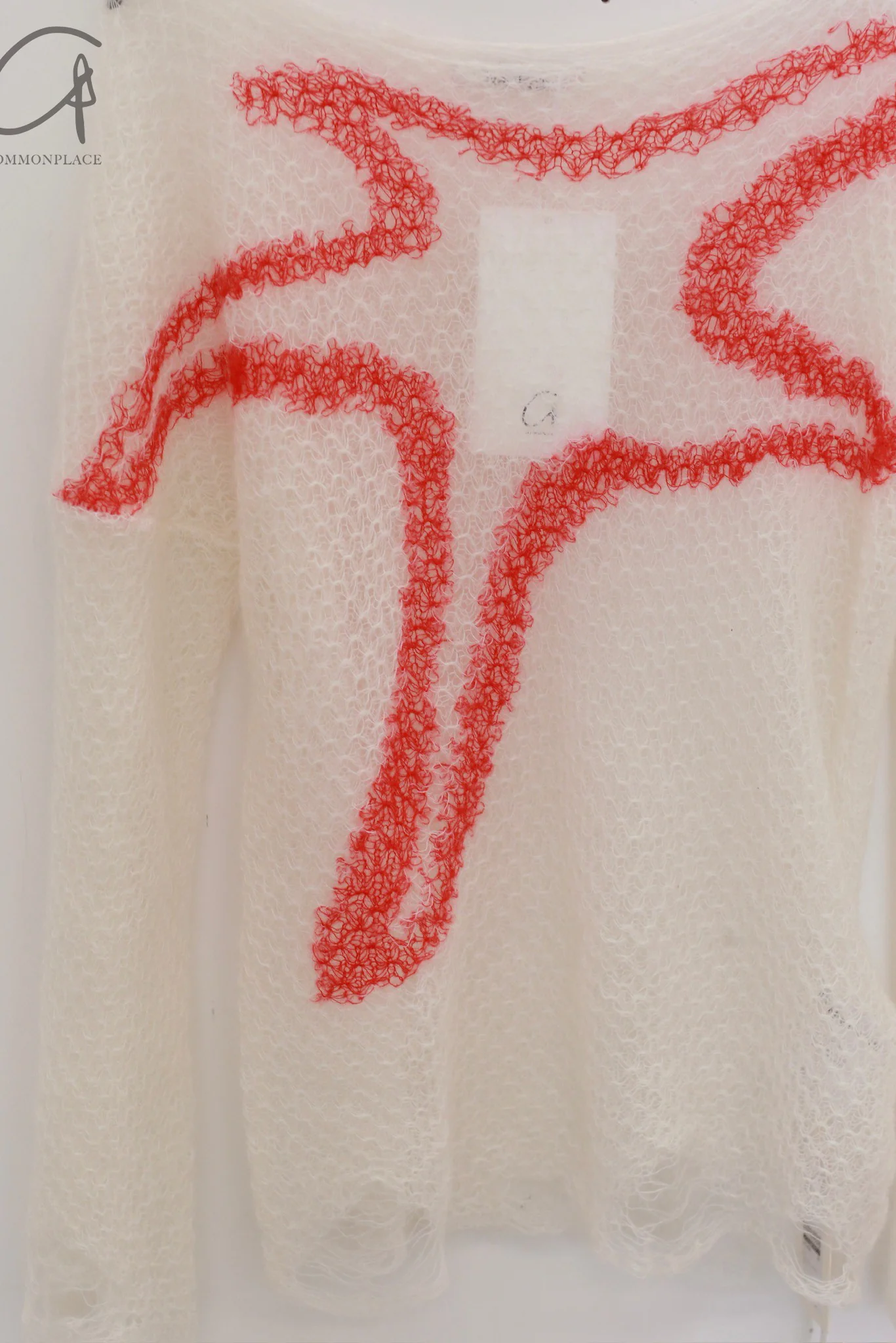 NAN KNITS 25 Spring/Summer Mohair Star Top NAN-N25SSBL12GRE-BH White and Red - Image 2