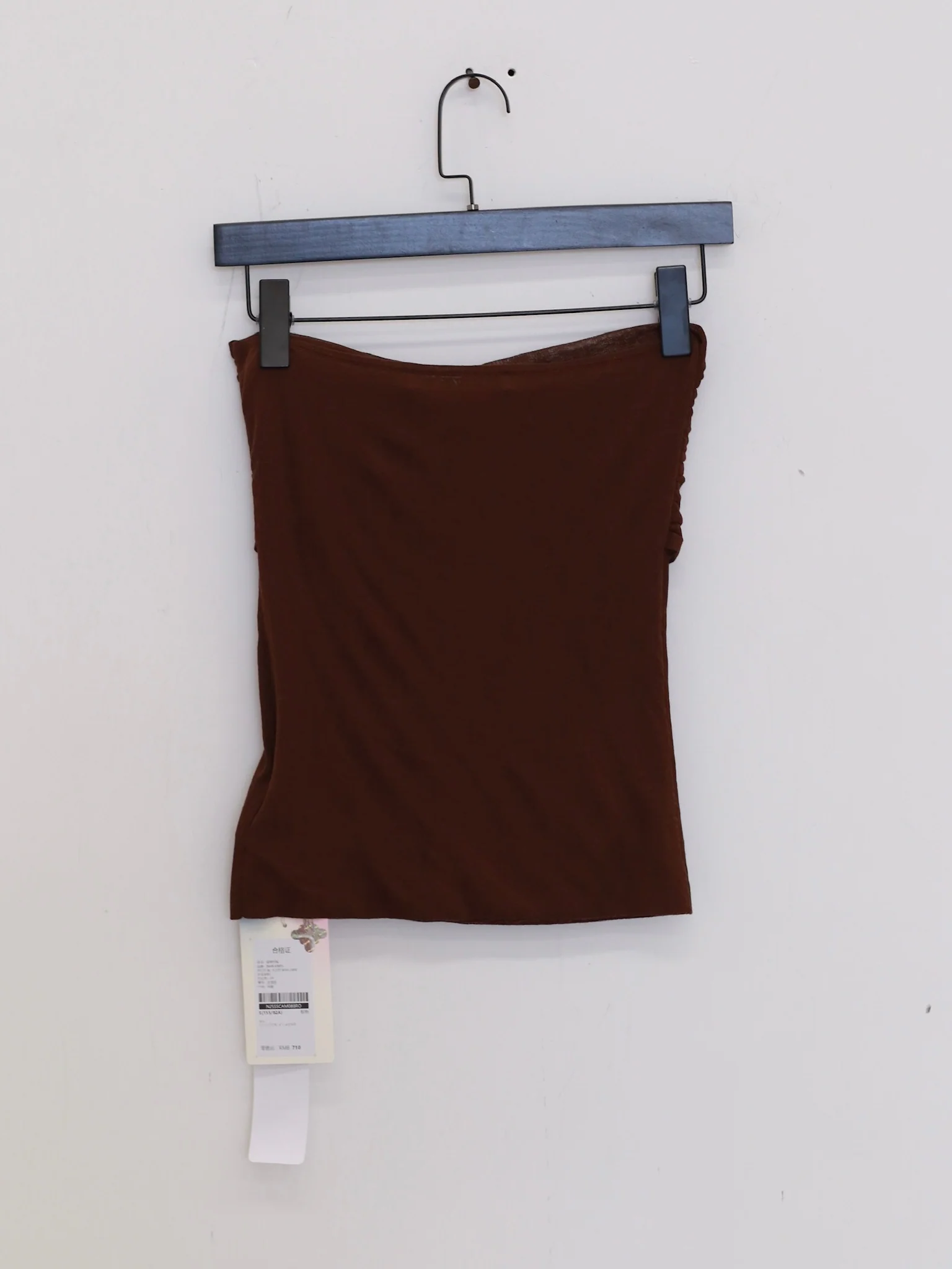 NAN KNITS 25 Spring/Summer Pleated Tube Top NAN-N25SSCAM08-ZONG Brown - Image 3