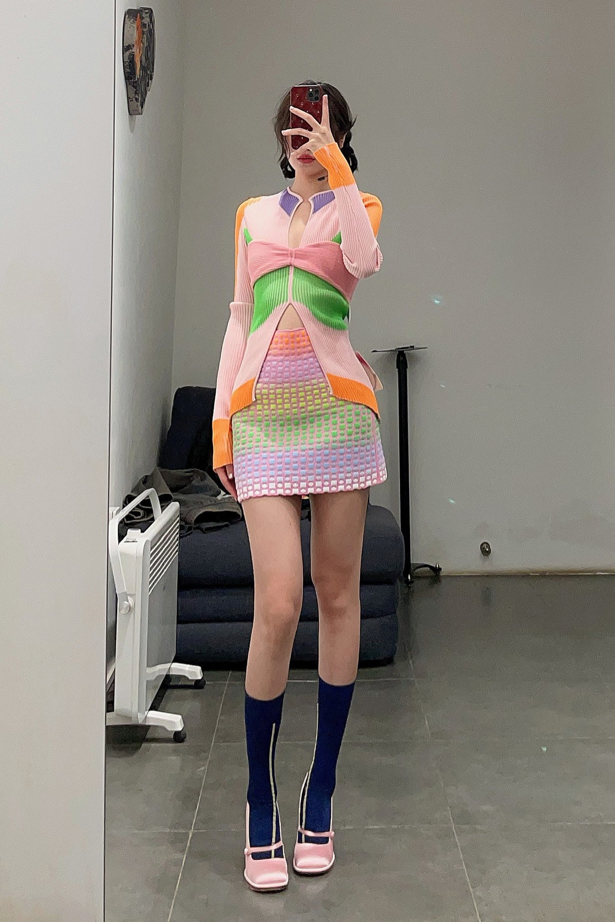 NAN KNITS Colorblock Pit Sweater 22011022 Pink - Image 12