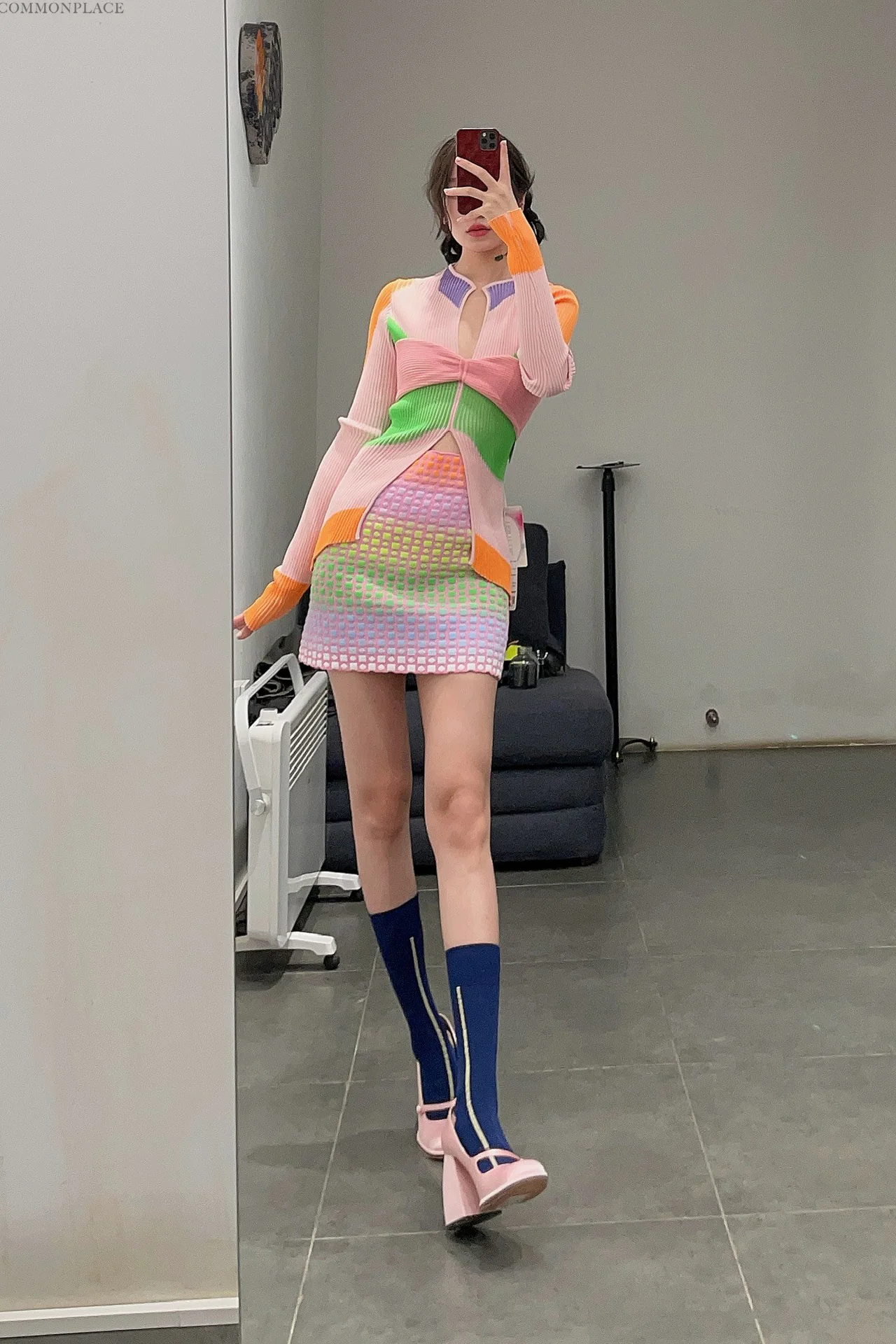 NAN KNITS Colorblock Pit Sweater 22011022 Pink - Image 14