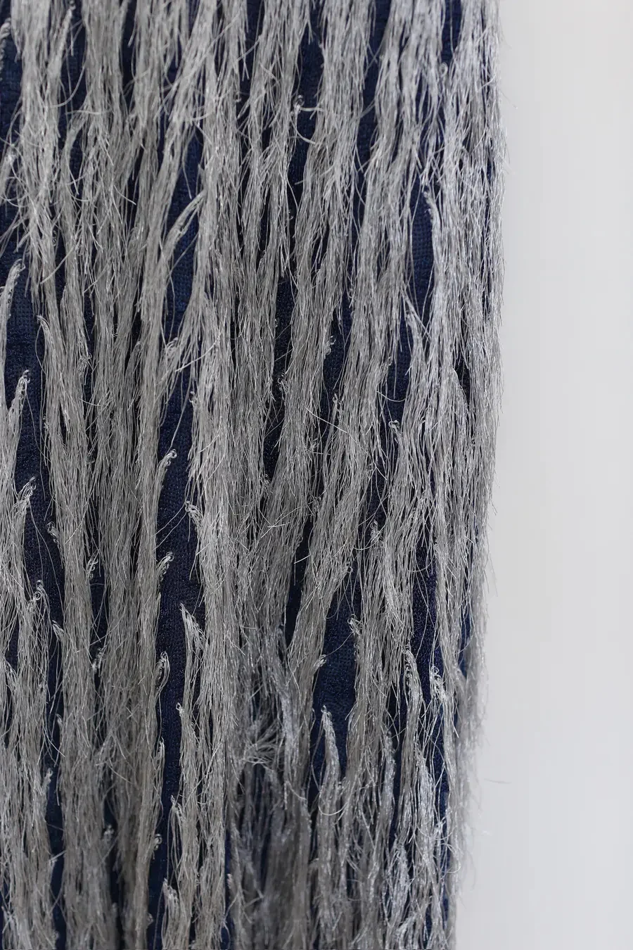 NAN KNITS Crochet fringe long dress N24SSDR30 dark blue - Image 3