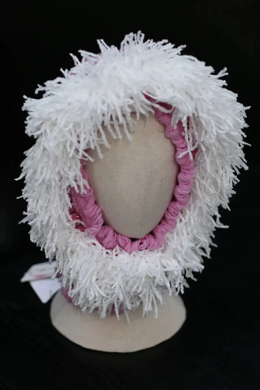 NAN KNITS diamond fur balaclava 22111759 pink - Image 2