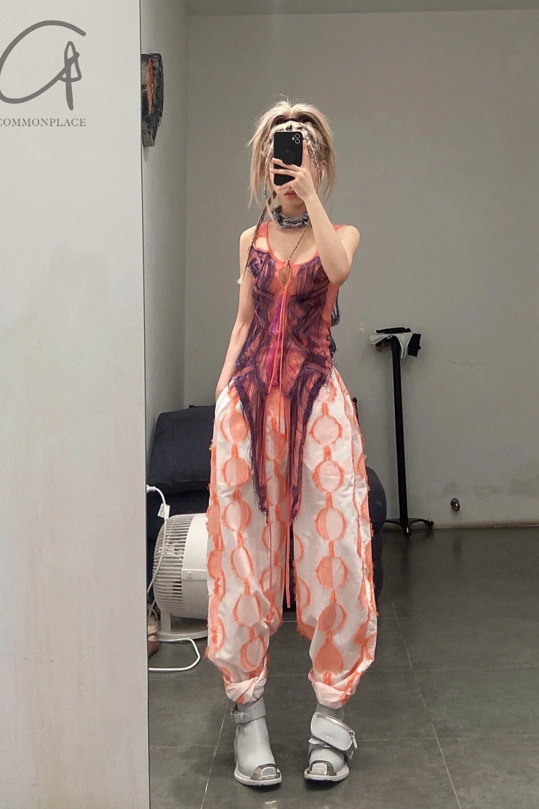 NAN KNITS Floating Line Mecha Vest 21021804 Red - Image 6