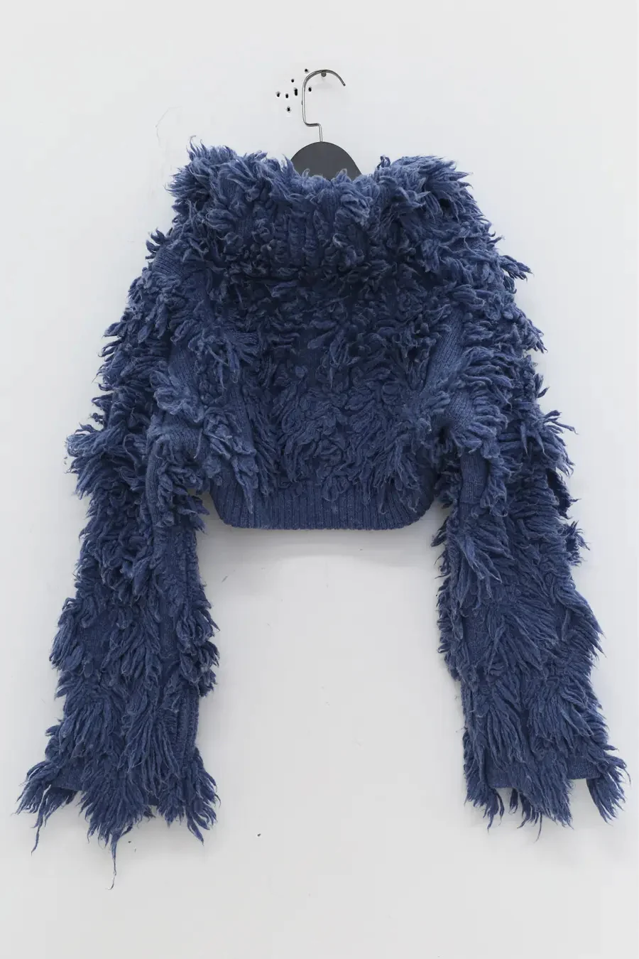 NAN KNITS furry short coat 22111609 dark blue - Image 9