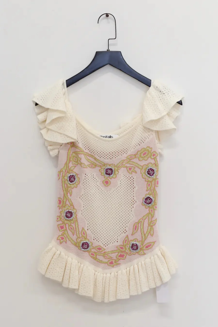 NAN KNITS 24 Spring/Summer Gem Jacquard Suit NAN-N24SSBL33-QIANHUANG-SY Top PNK5 - Image 2