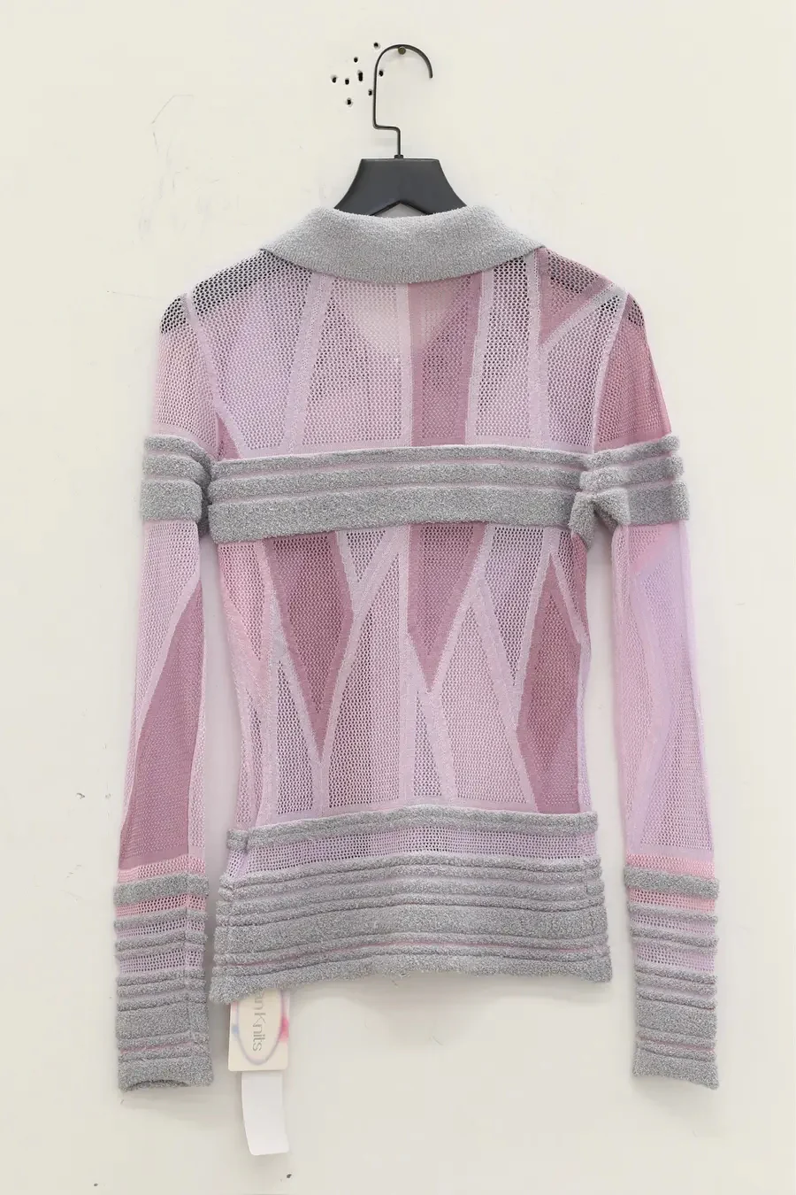 NAN KNITS geometric color block thin jacket 22111760 purple - Image 8