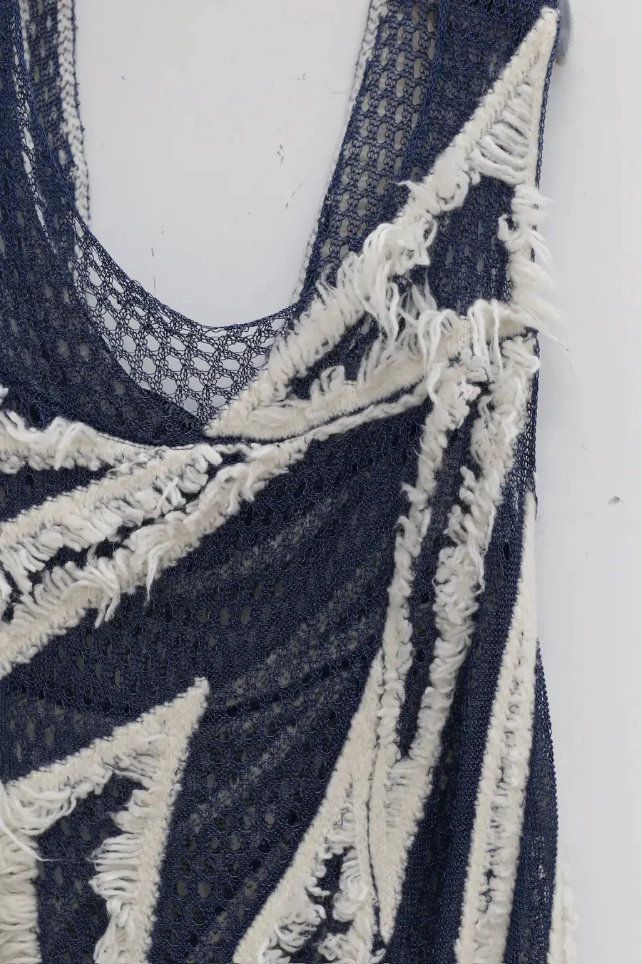 NAN KNITS geometric floating line wooly sleeveless long skirt (with inner layer) NAN-22111681-LANBAI-F - Image 7