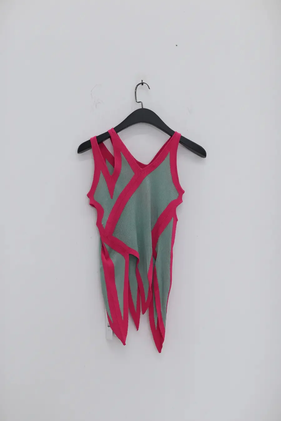 NAN KNITS geometric panel knitted vest 20061256 RED rose red - Image 2