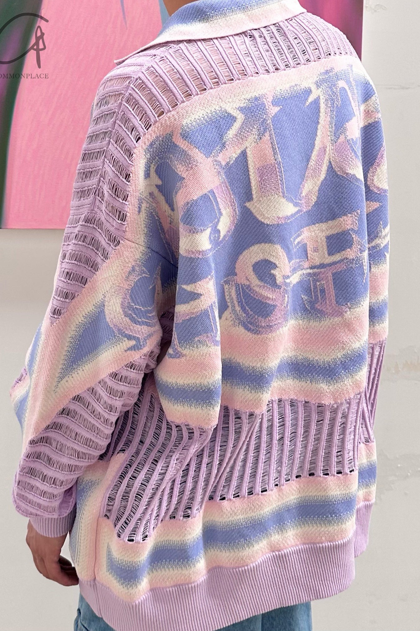 NAN KNITS Gradient Alphabet Jacquard Sweatshirt 22051813 Multicolor - Image 12