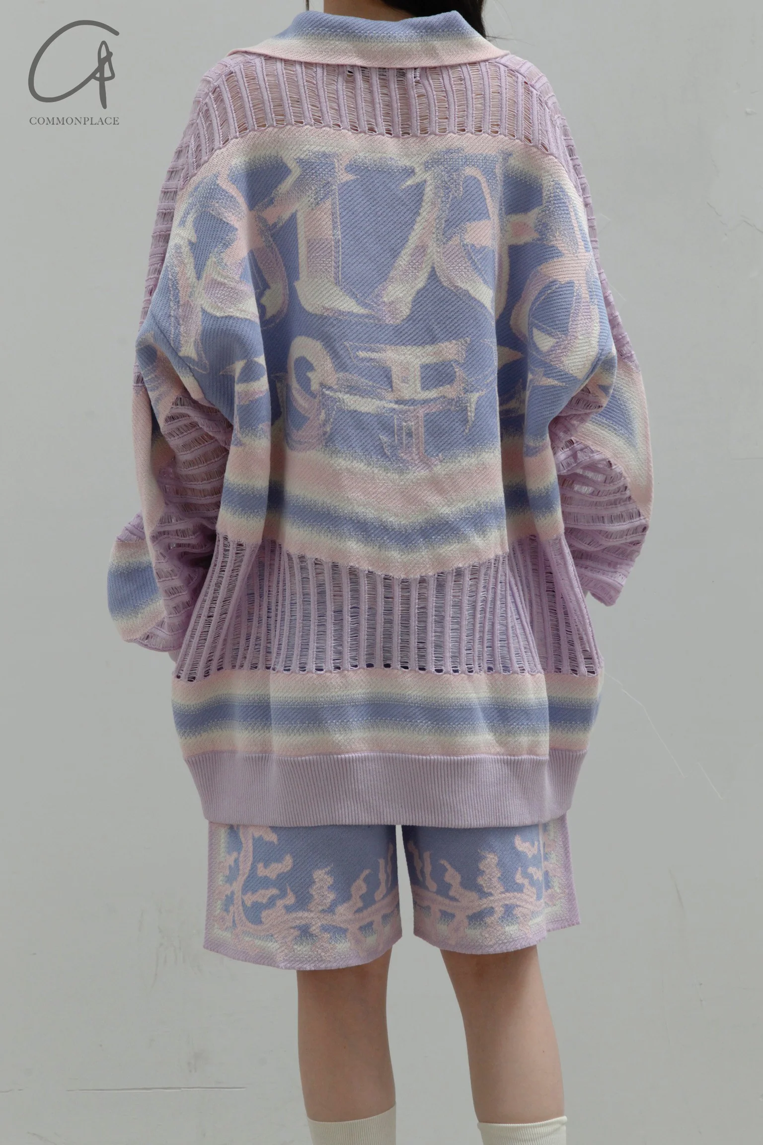 NAN KNITS Gradient Alphabet Jacquard Sweatshirt 22051813 Multicolor - Image 5