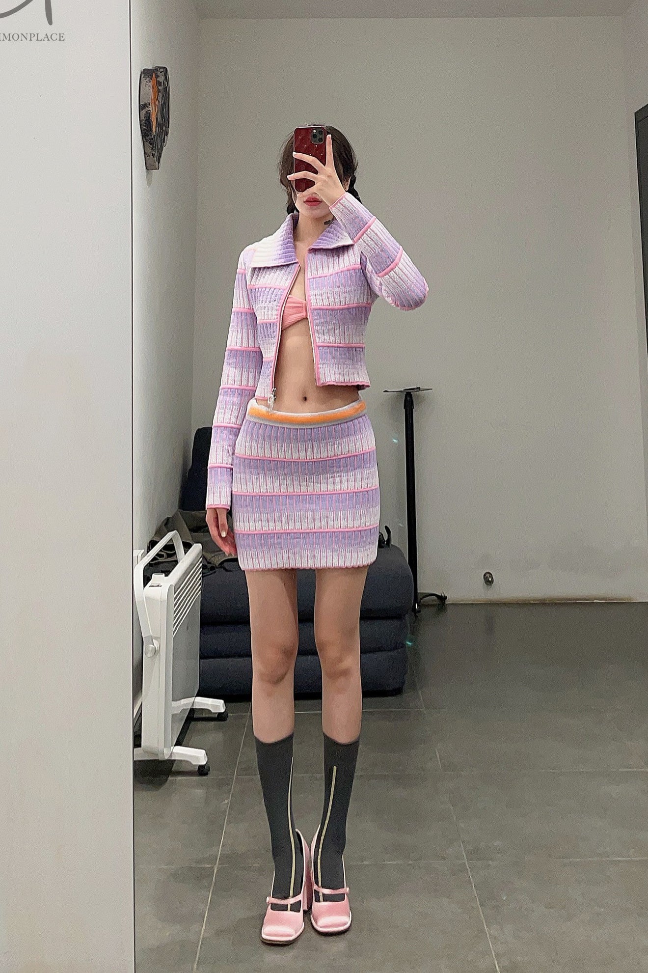 NAN KNITS Gradient Bloated Short Jacket 22011126 Pink - Image 16