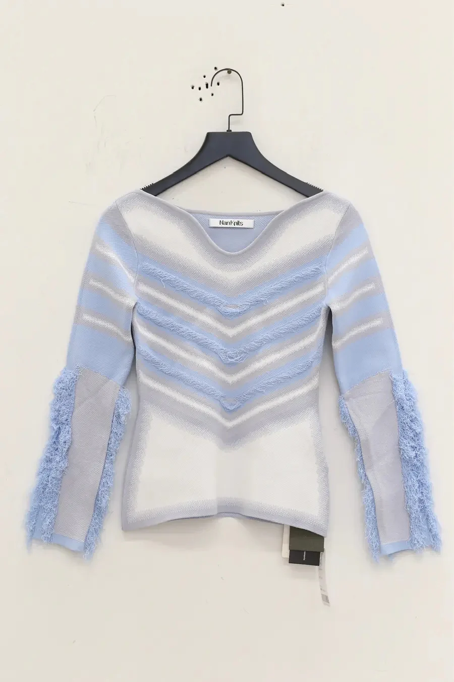 NAN KNITS gradient floating line bottoming shirt NAN-22111705-LANBAI - Image 6