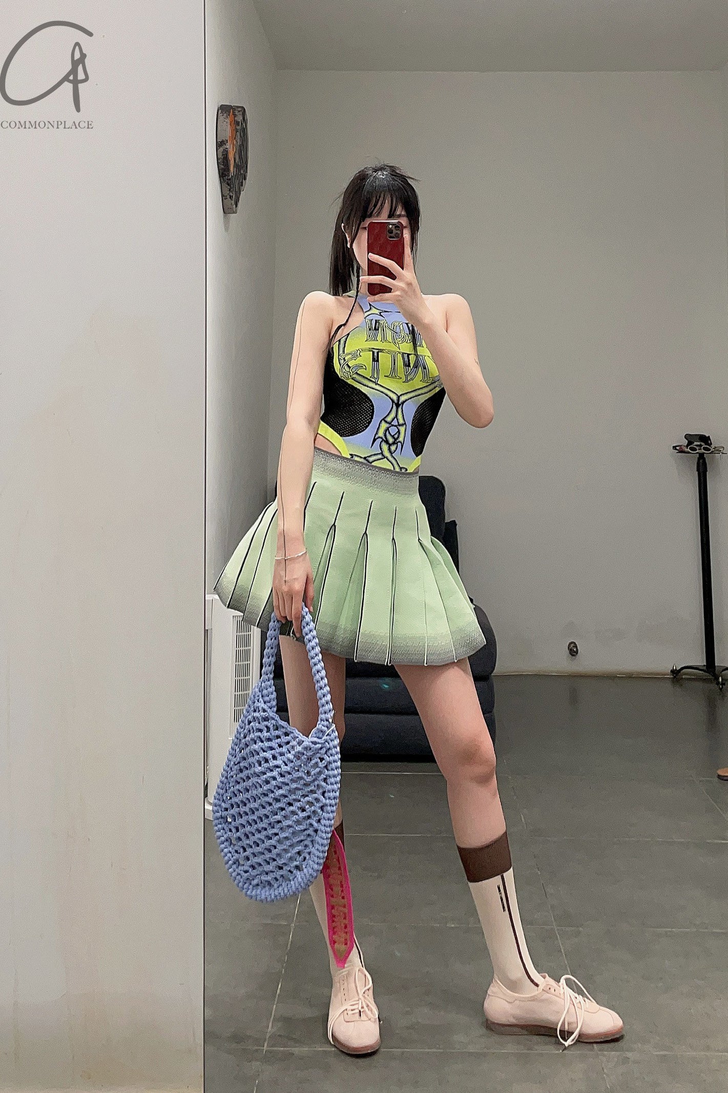 NAN KNITS 23 Spring/Summer Gradient Letter Jacquard Bodysuit NAN-22051708-JBH Gradient Yellow - Image 27
