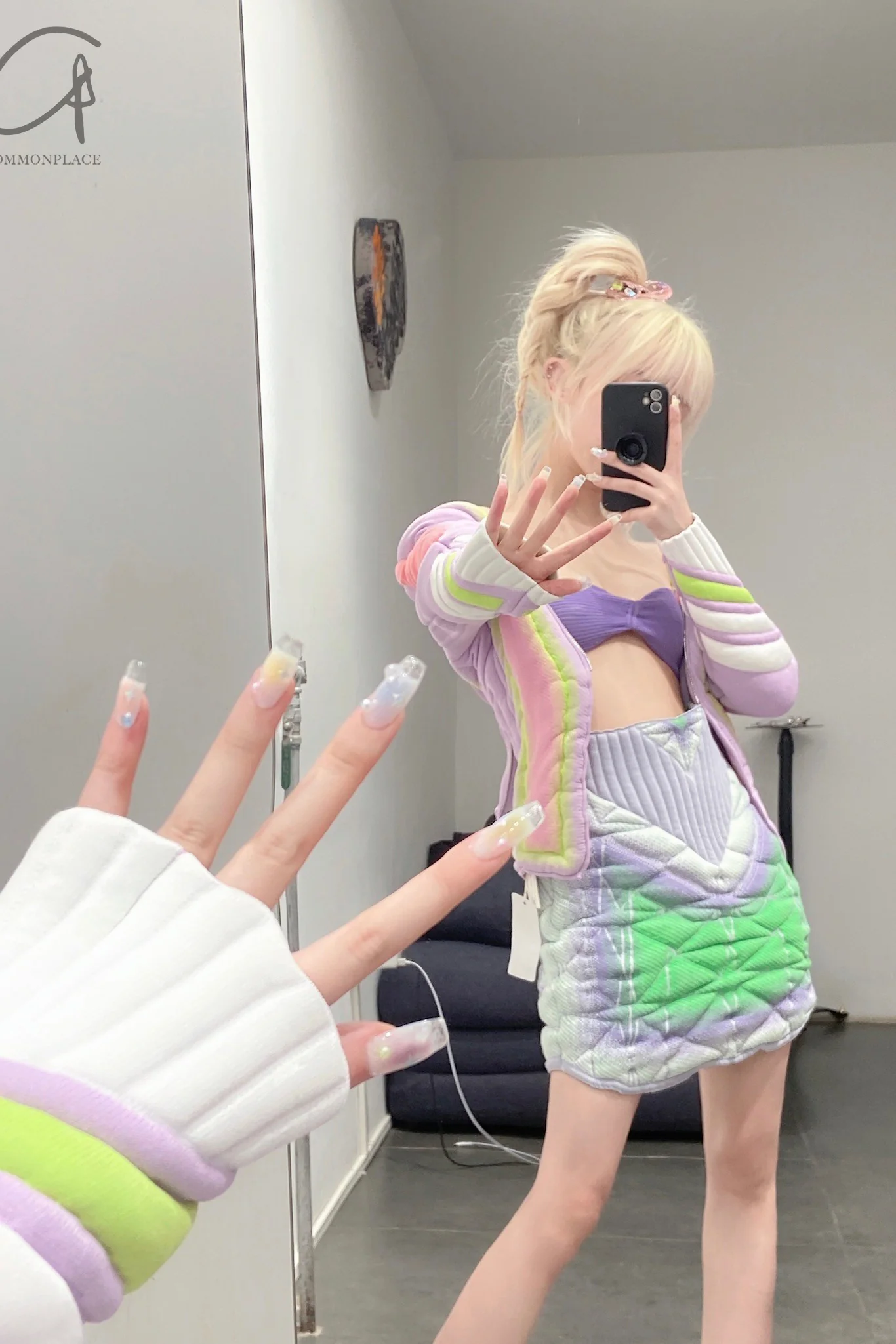 NAN KNITS Gradient Mecha Expansion Jacket 22011042 Light Purple - Image 9