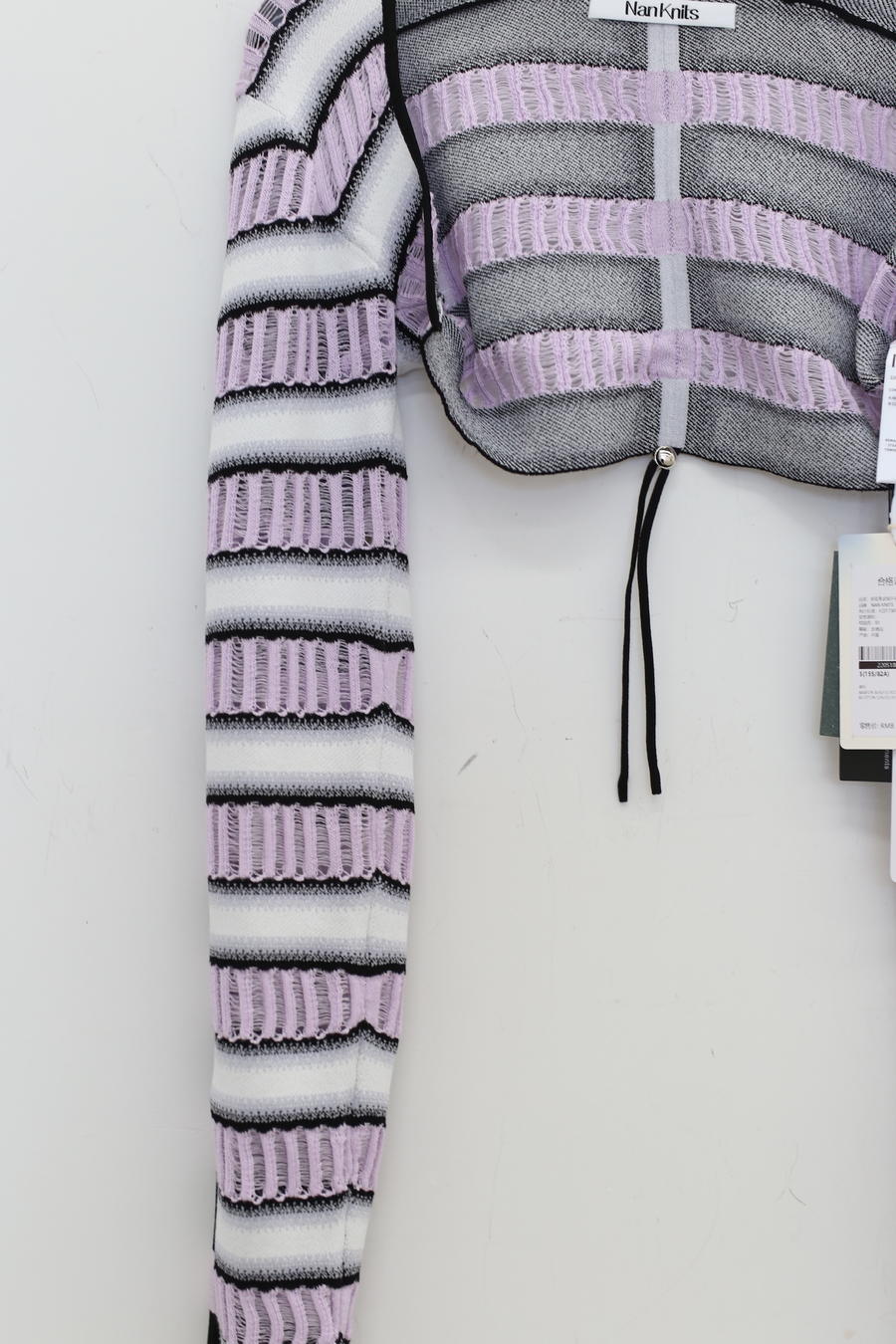 NAN KNITS Gradient Stripe Short Cardigan 22051806 Colorblock - Image 9