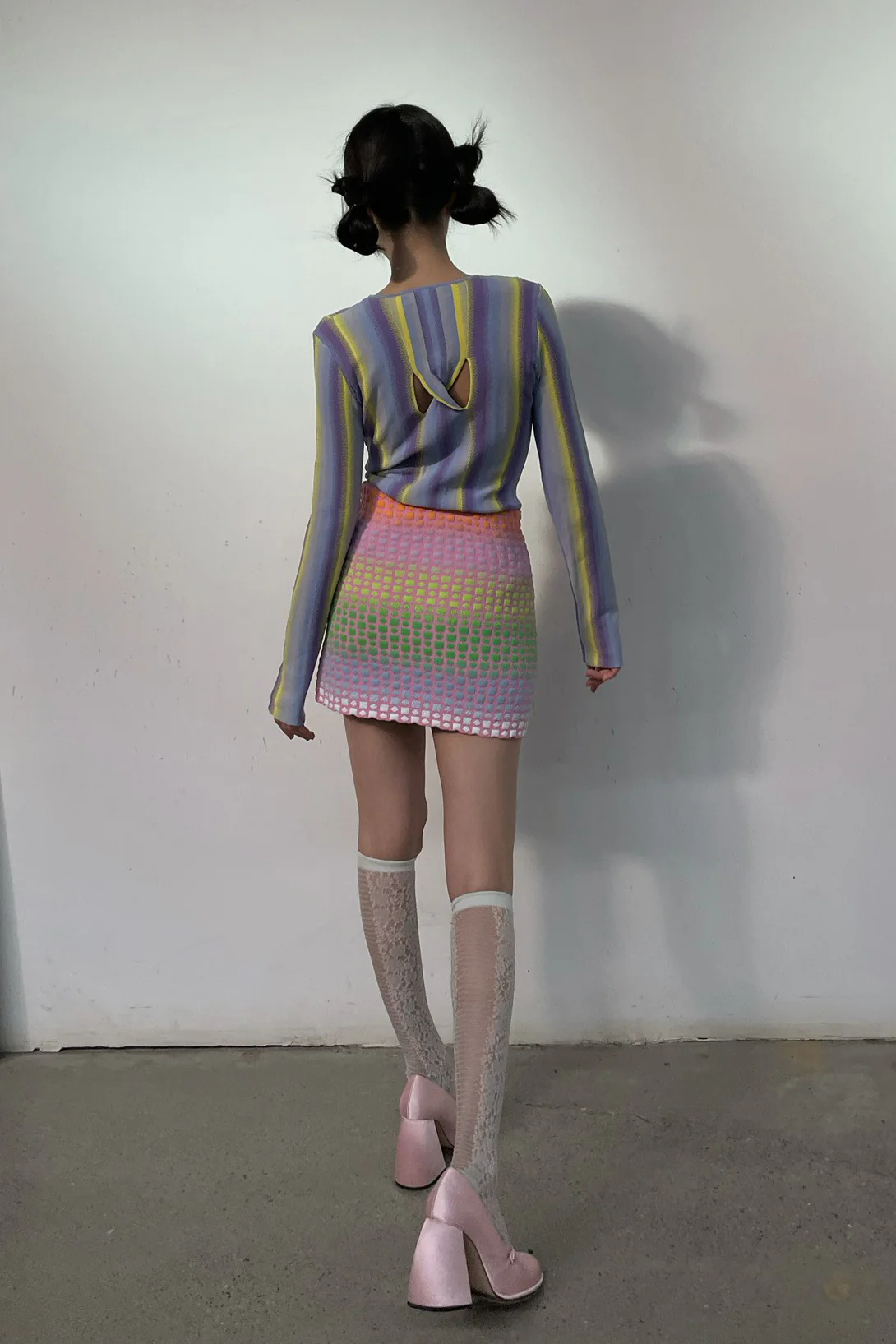 NAN KNITS Gradient Striped Knit Sweater 22011028 Purple - Image 6