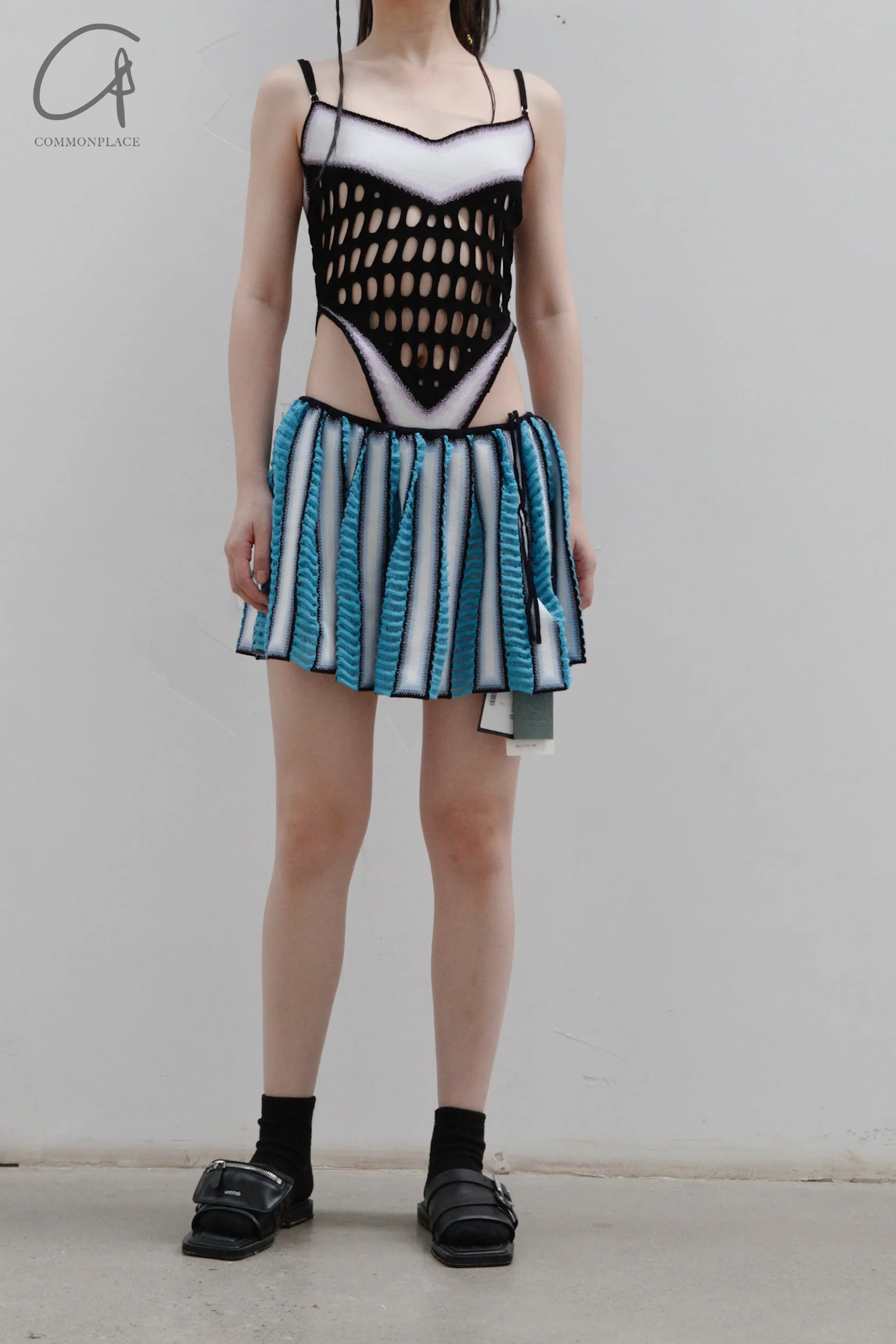 NAN KNITS gradient striped slim skirt 22051747 blue - Image 6