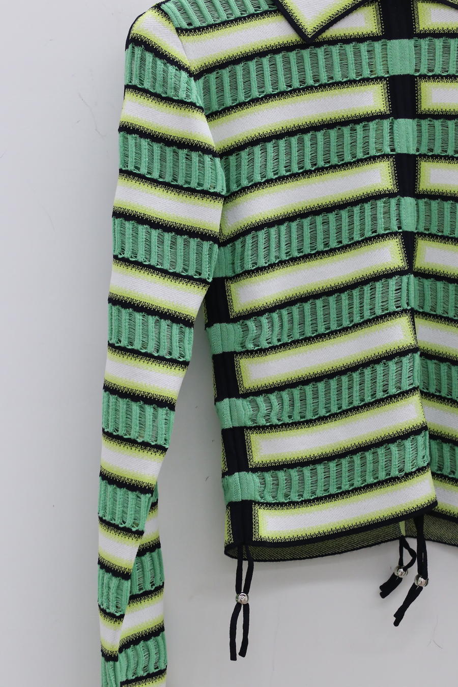 NAN KNITS gradient striped strip drawing top 22051754 green fight - Image 7