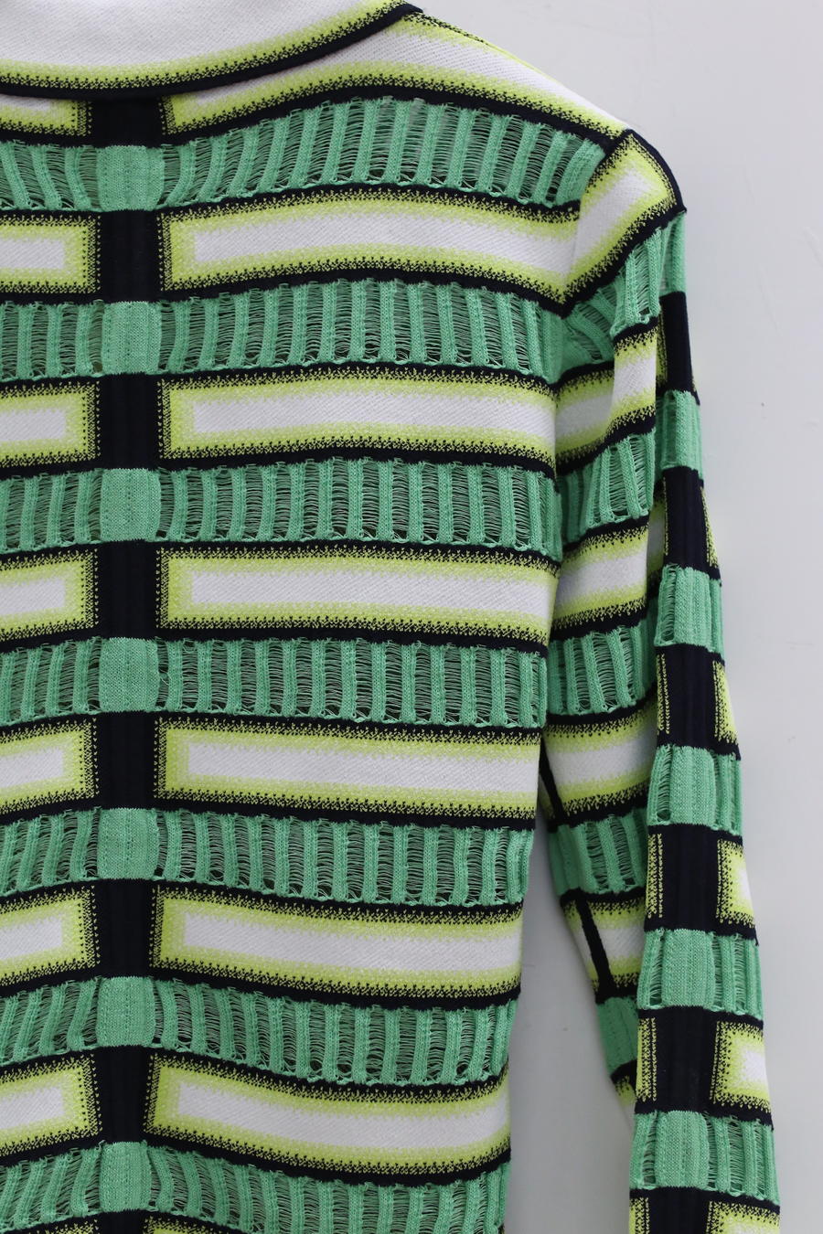 NAN KNITS gradient striped strip drawing top 22051754 green fight - Image 8