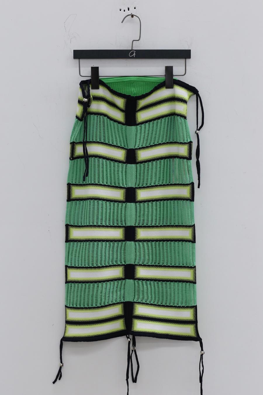 NAN KNITS Gradient striped striped drawing half skirt (with inner) 22051720 color matching - Image 14