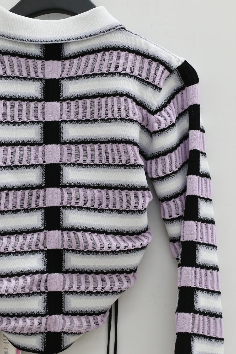 NAN KNITS gradient striped striped drawing top 22051754 color fight - Image 10