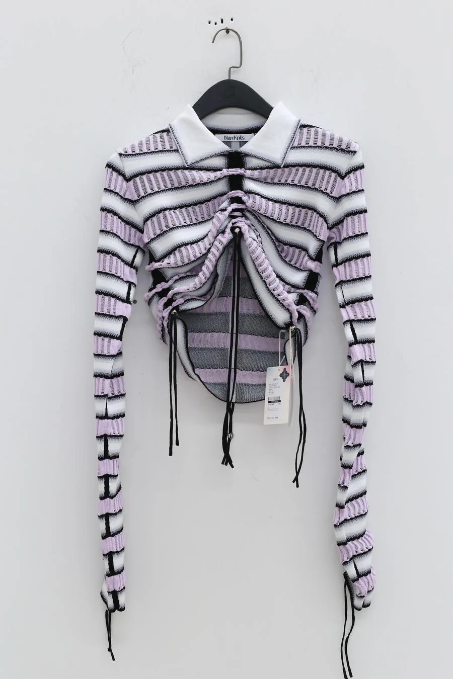 NAN KNITS gradient striped striped drawing top 22051754 color fight - Image 8