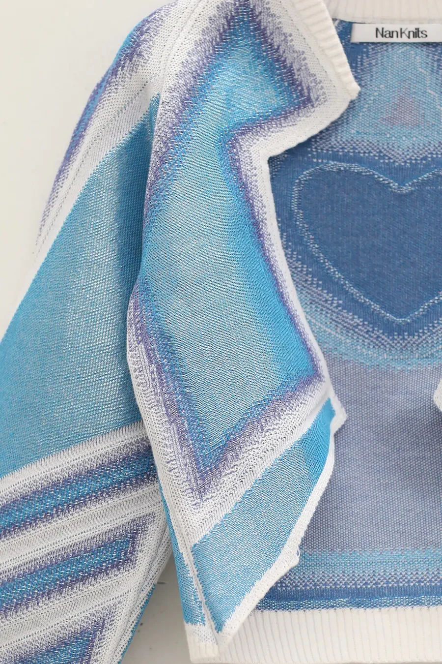 NAN KNITS Heart Mech Top 22011008BLU Blue - Image 2