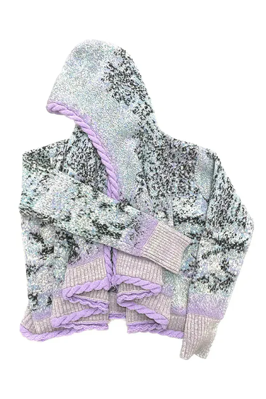 NAN KNITS hooded jacquard knitted cardigan NAN-22111771-HUA pattern - Image 8