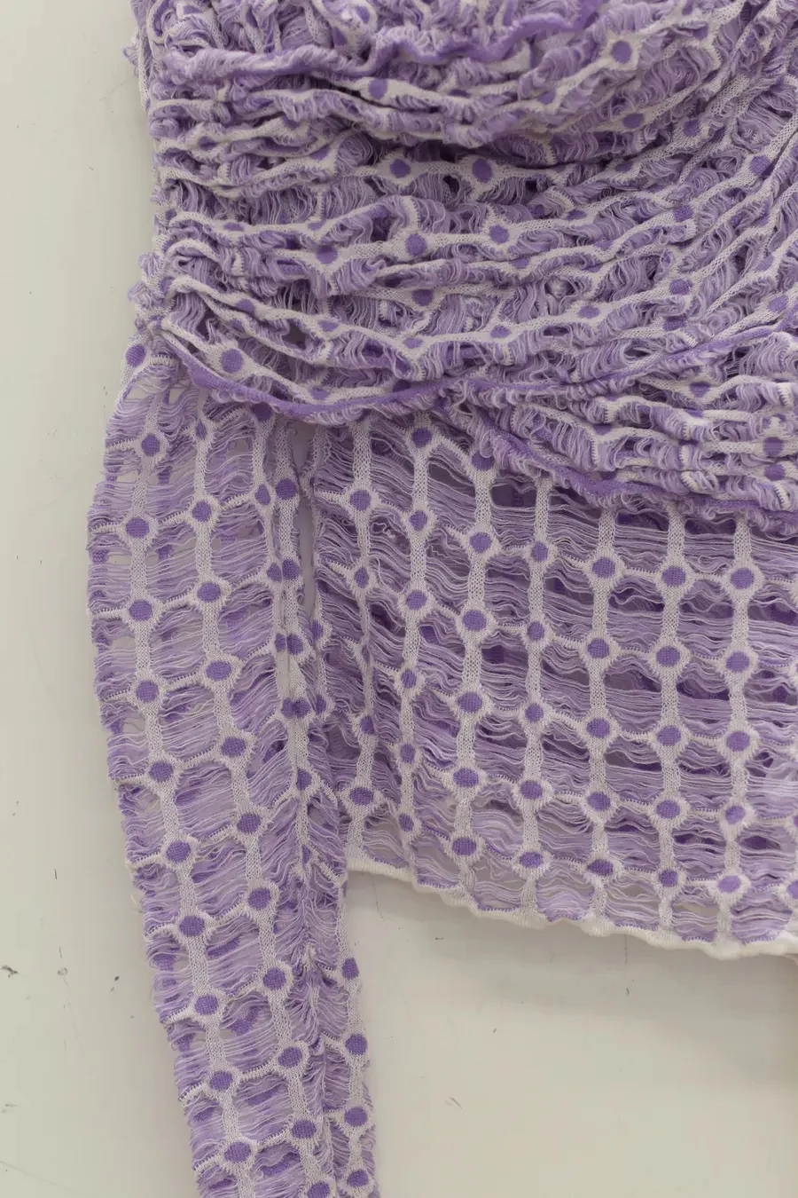 NAN KNITS irregular floating eyelet top 22111632 purple - Image 8
