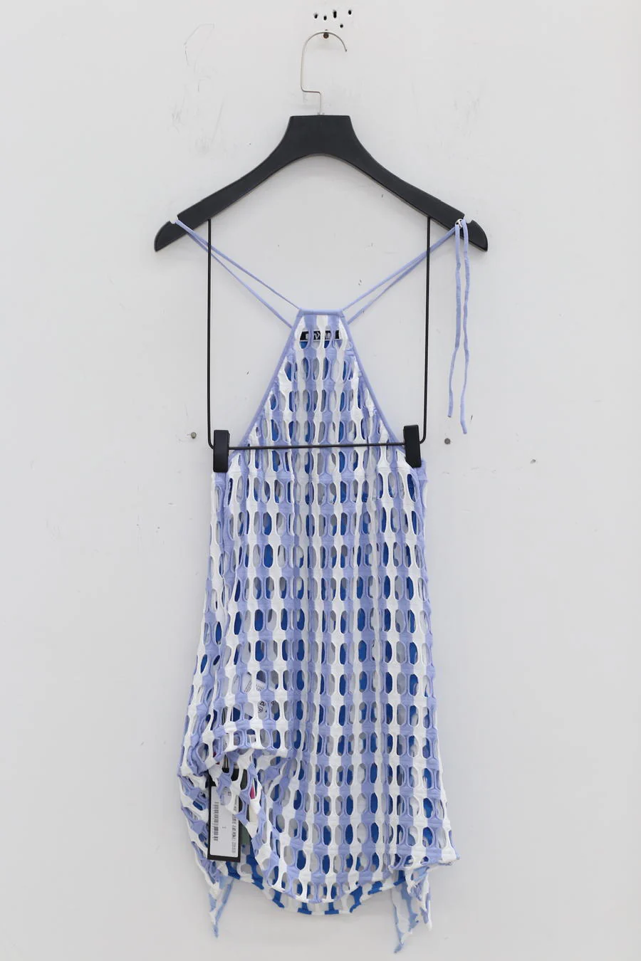 NAN KNITS Layered eyelet halterneck dress (with corset) 22051618BLU - Image 7
